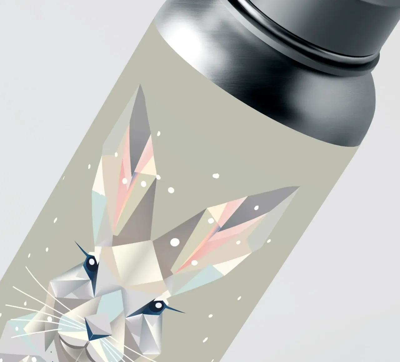 Geometric snow bunny - timeless elegance of winter sticker by namosh