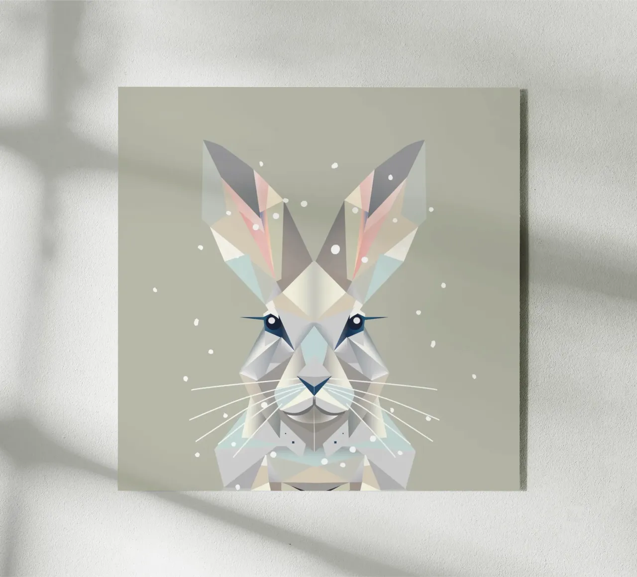 Geometric snow bunny - timeless elegance of winter acrylic glass by namosh