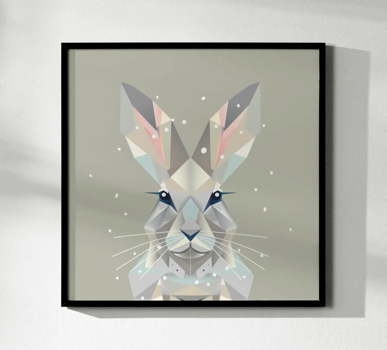 Coniglietto di neve geometrico - l'eleganza senza tempo dell'inverno carta hahnemühle da namosh