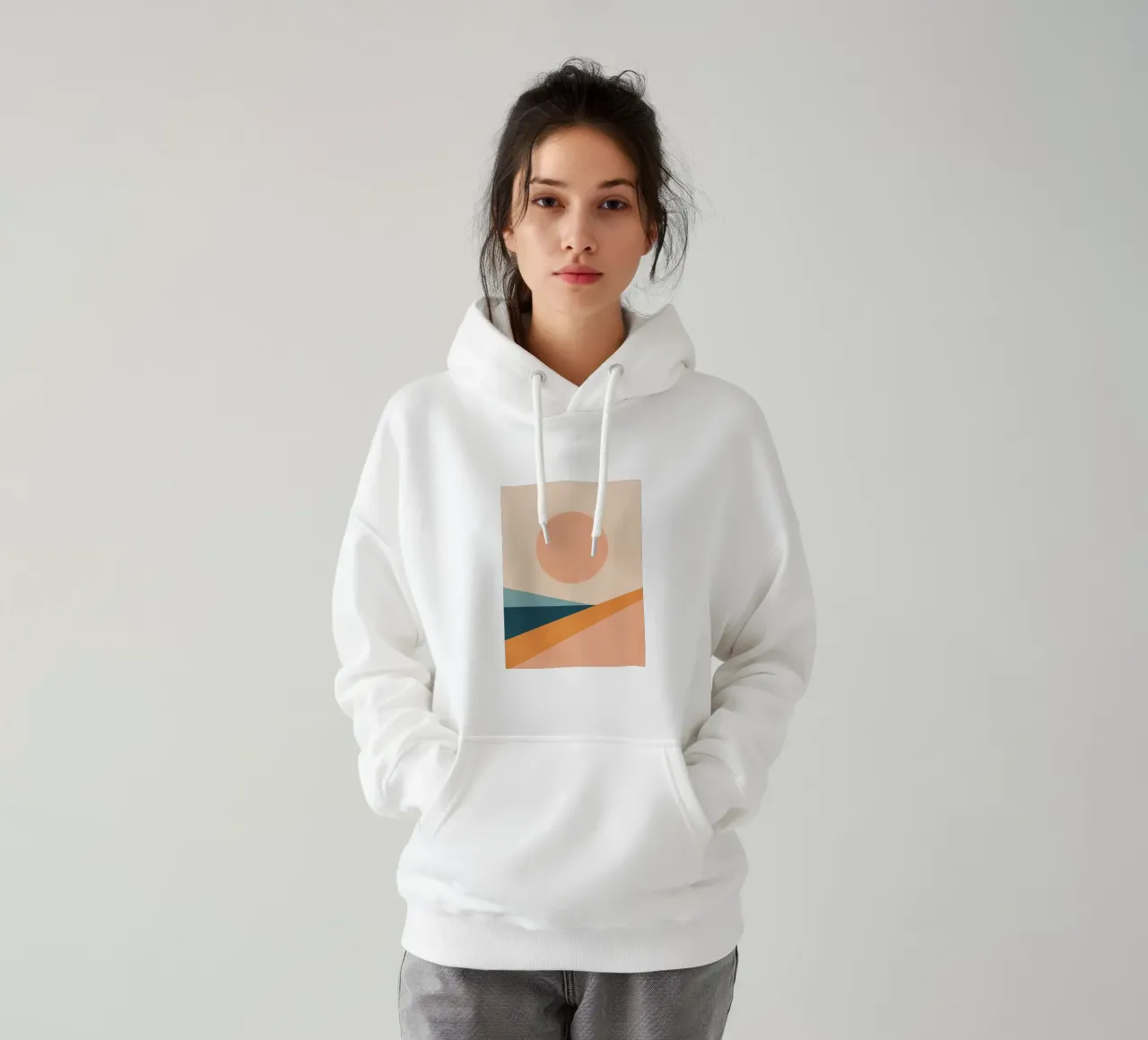 Astratto minimale 15 felpa con cappuccio da Gaite