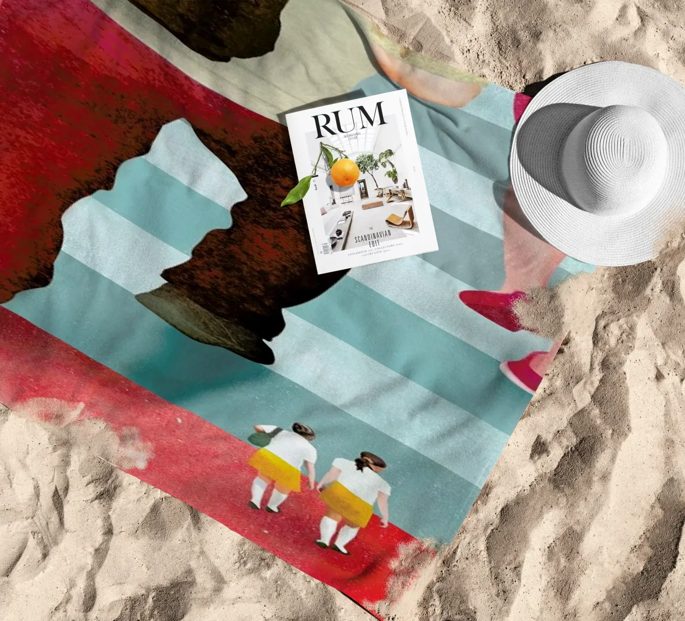 Giant Steps beach towel by Ellen Weinstein