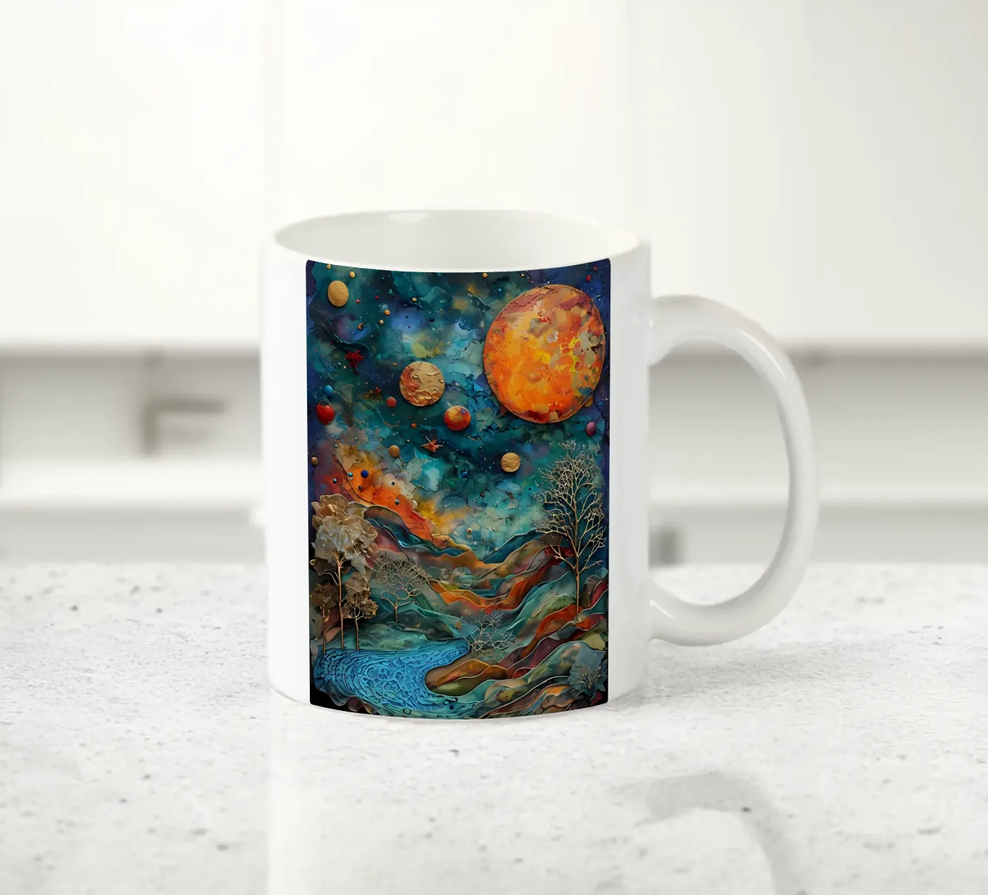 Celestial Dreamscape ceramic mug by Artistic-shop