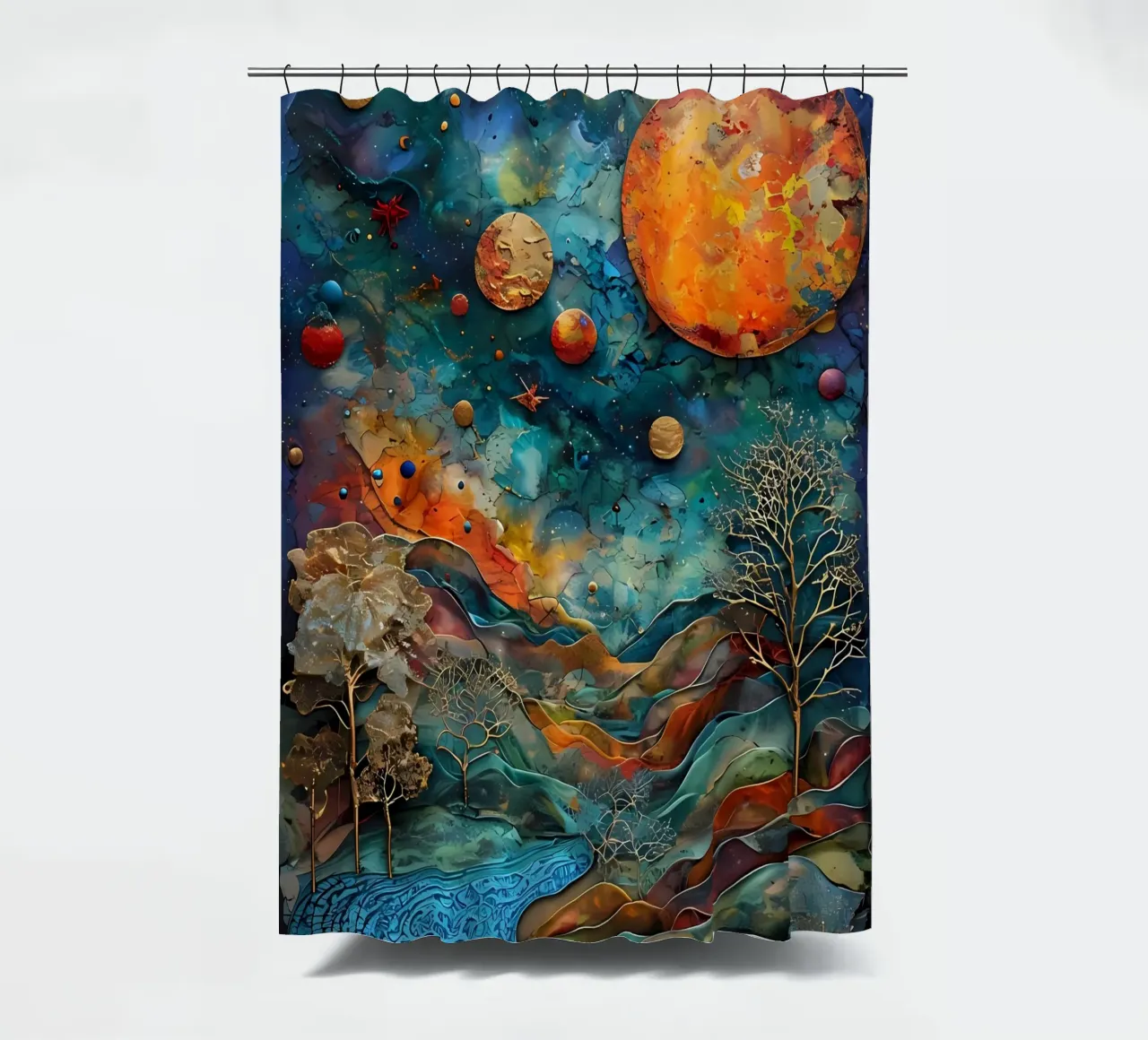 Paesaggio onirico celeste tenda da doccia da Artistic-shop