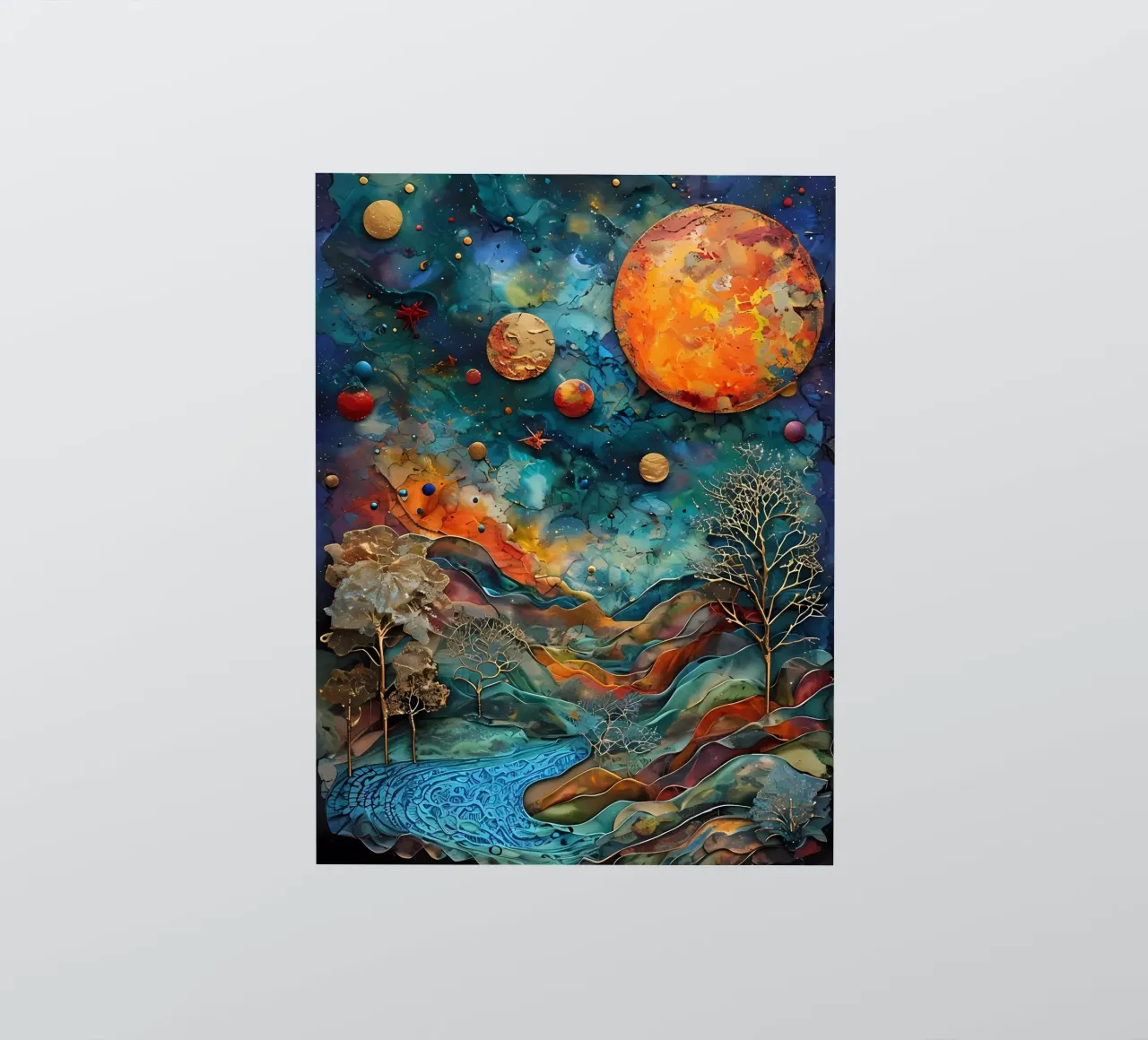 Paesaggio onirico celeste adesivo da Artistic-shop