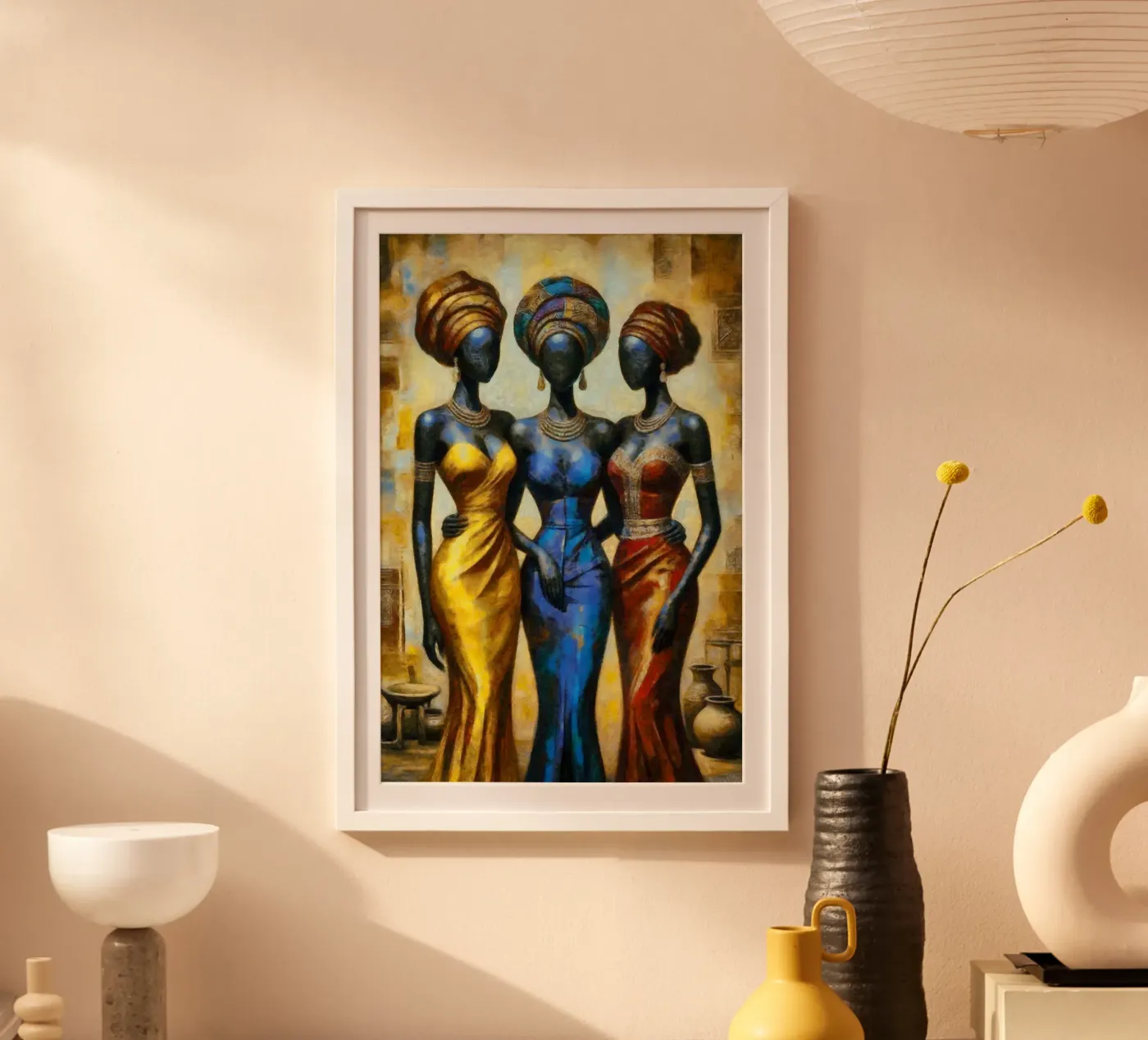 Three elegant figures poster by Mohs