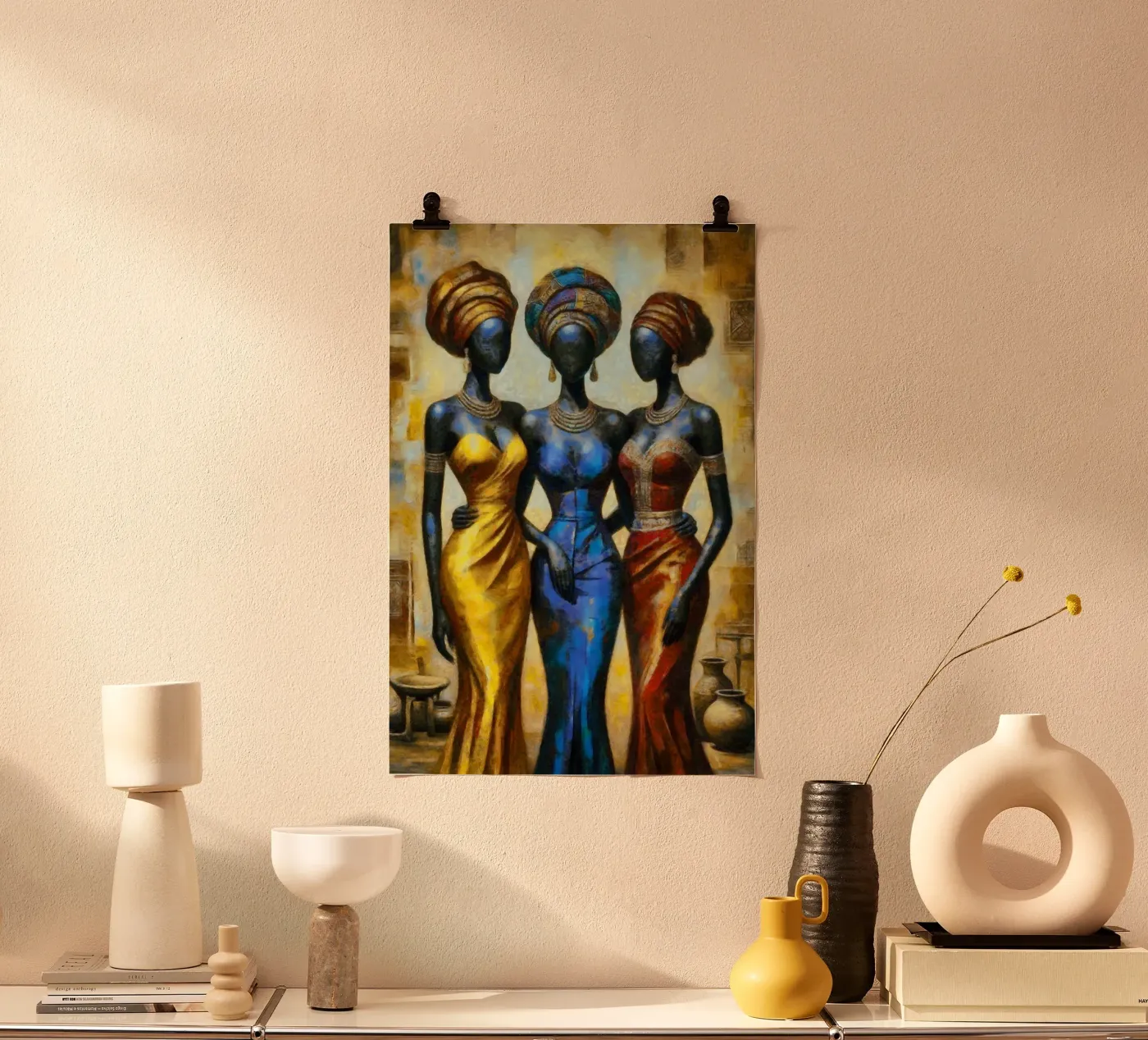 Three elegant figures poster by Mohs