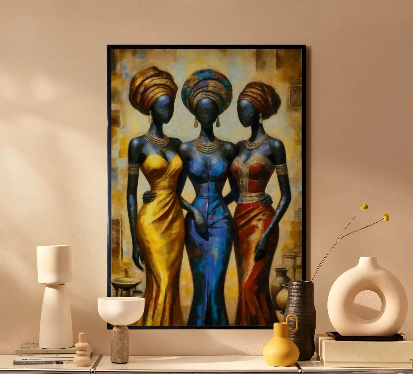 Three elegant figures poster by Mohs