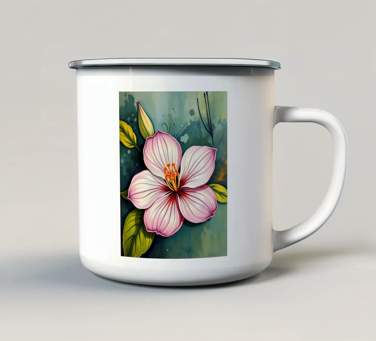 Fiore di ibisco tazza in smalto da Artistic-shop