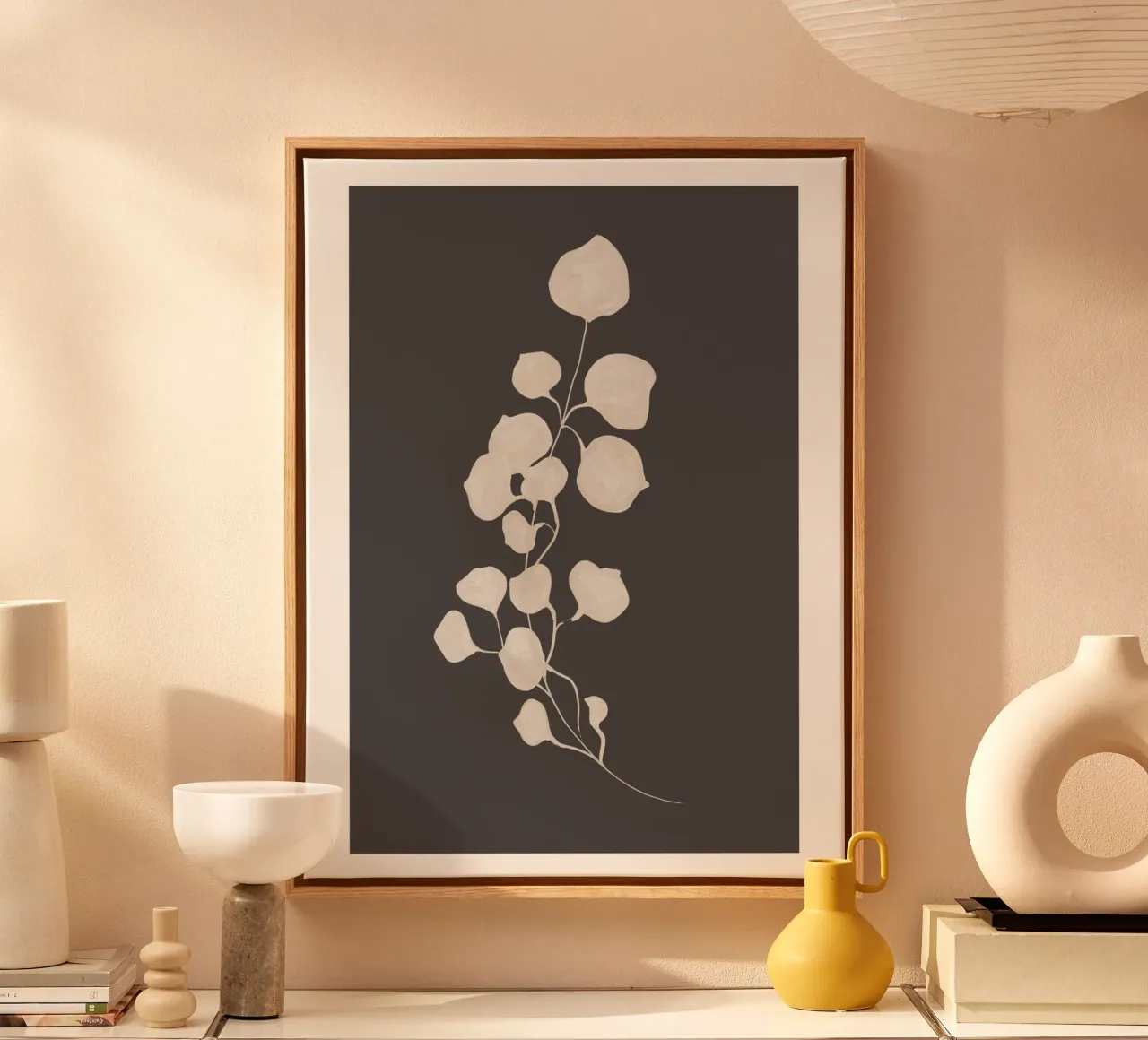 Elegant minimalist branch design canvas by Whole©