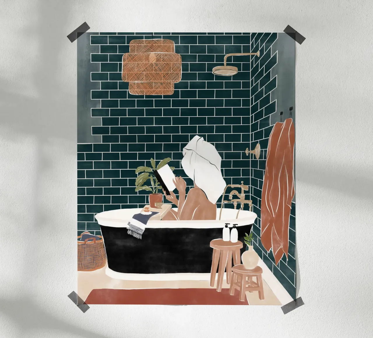 Bathroom Babe poster by Ivy Green Illustrations