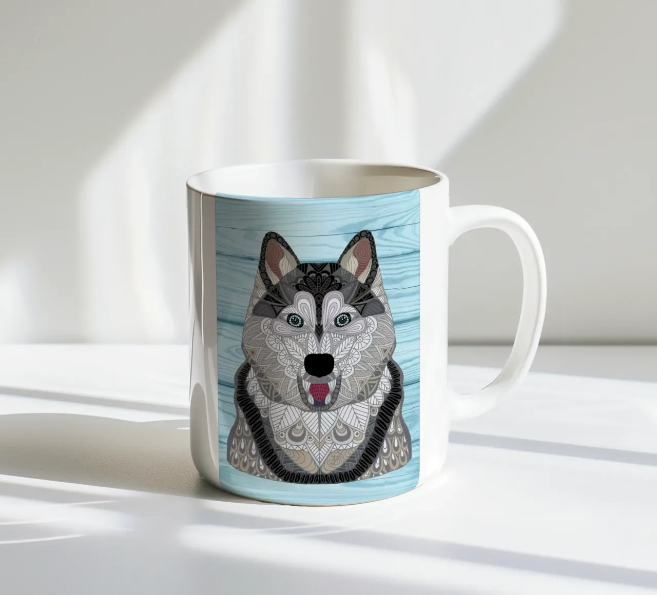 Happy Husky tazza in ceramica da Angelika Parker