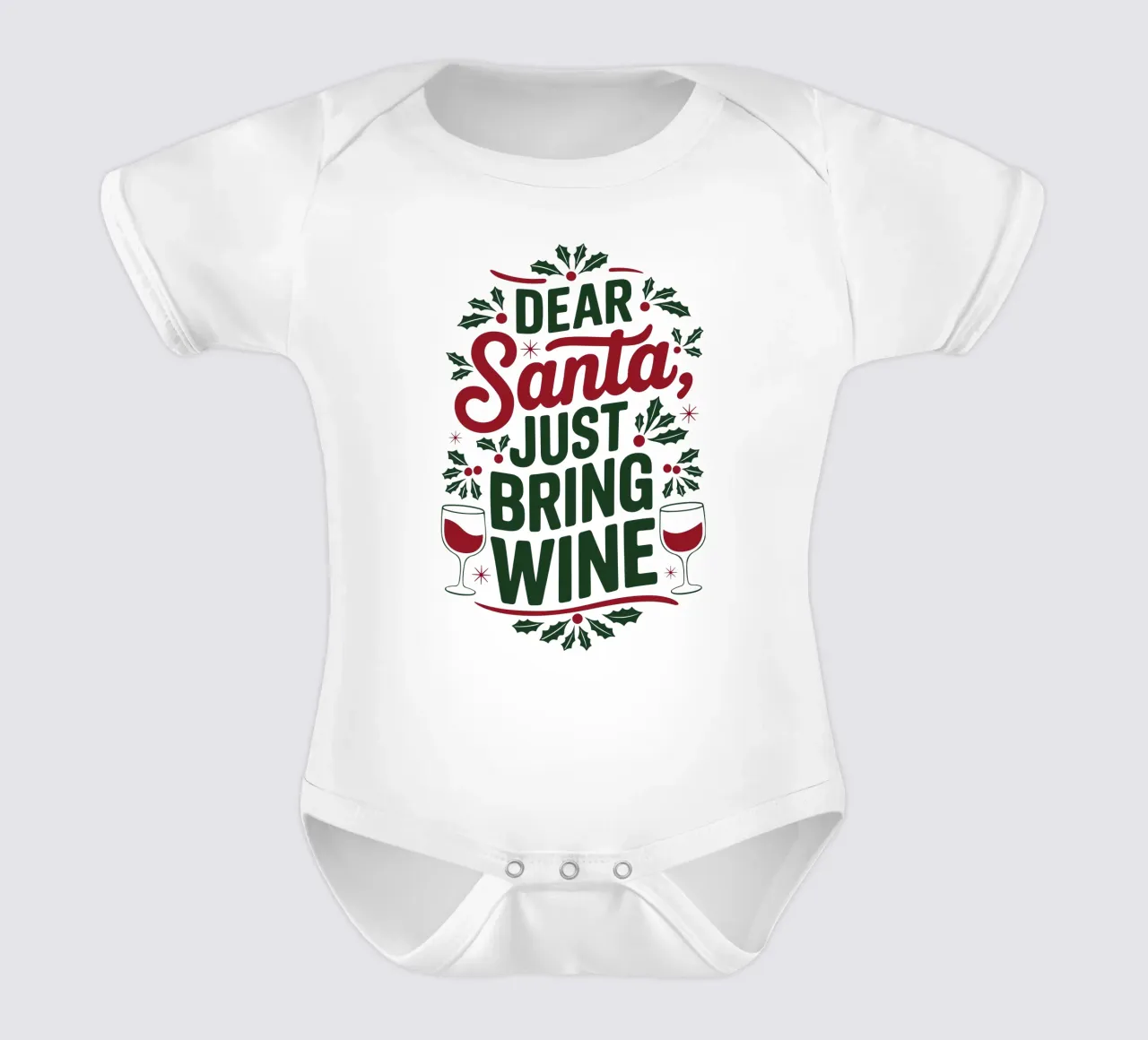 Bringen Sie einfach Wein mit Kurzarm Babybody von cafelab