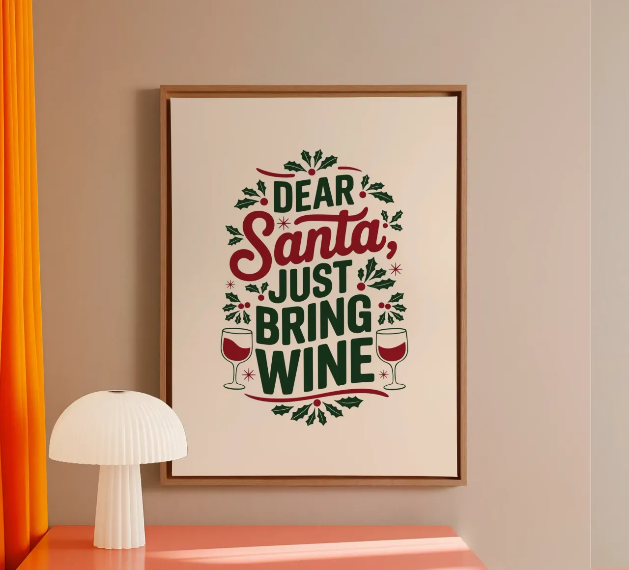 Bringen Sie einfach Wein mit Leinwand mit Schattenfugenrahmen von cafelab