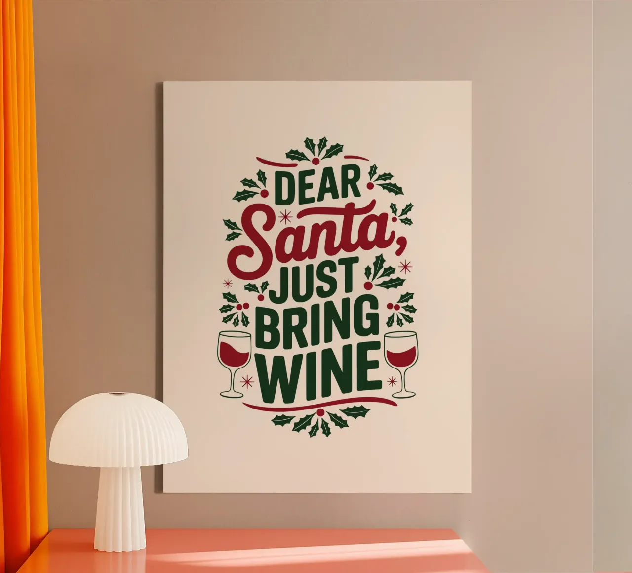 Bringen Sie einfach Wein mit Leinwand mit Schattenfugenrahmen von cafelab