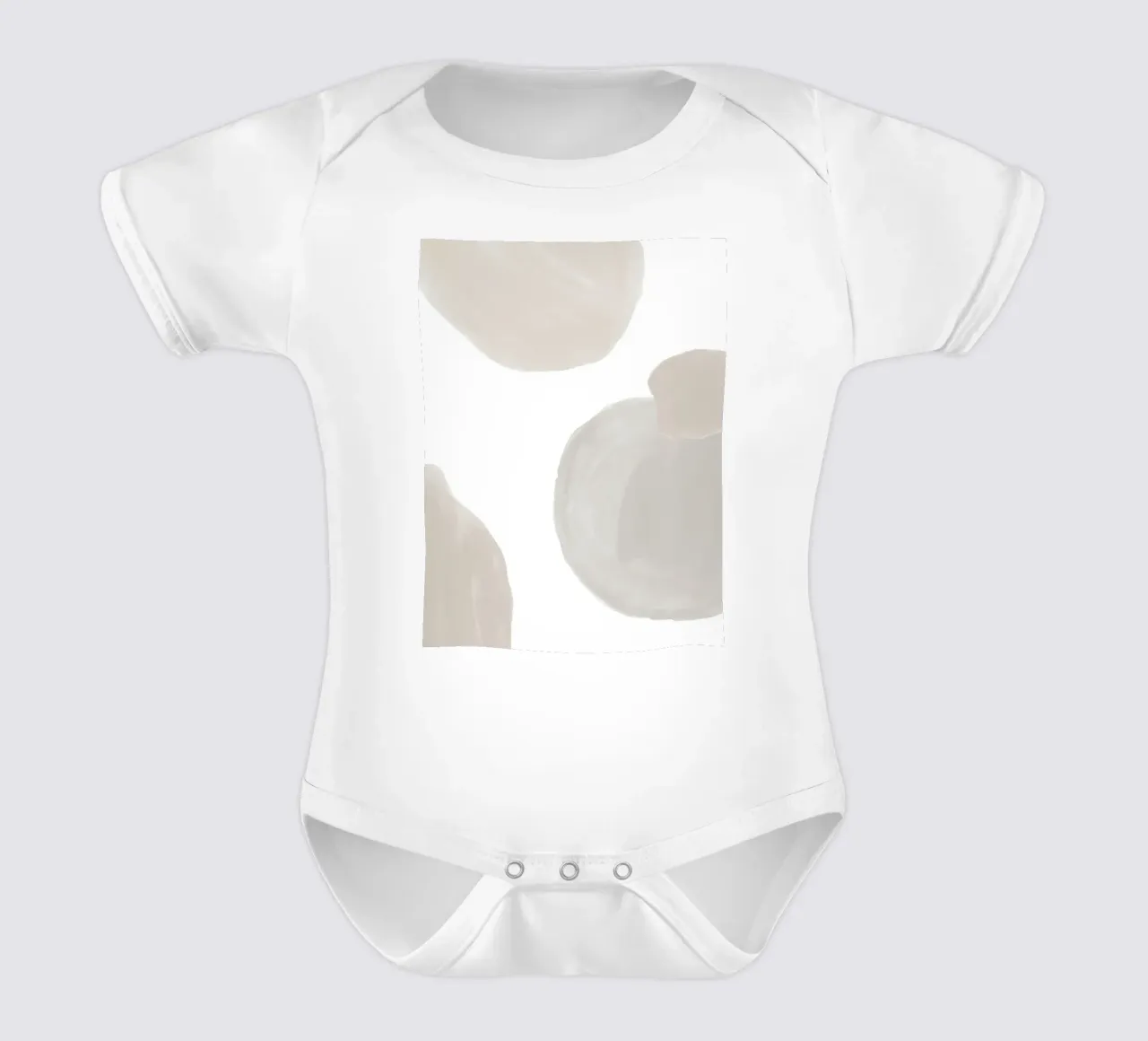 Abstract natural forms - Minimalist wall design short-sleeve baby romper by Whole©