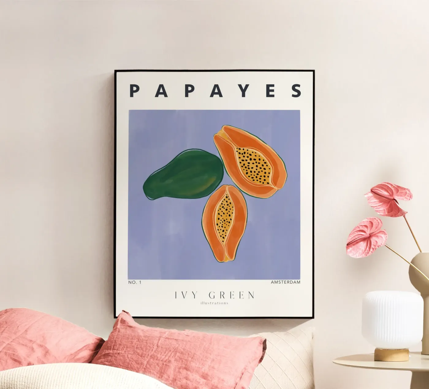 Papaja's acryl van Ivy Green Illustrations