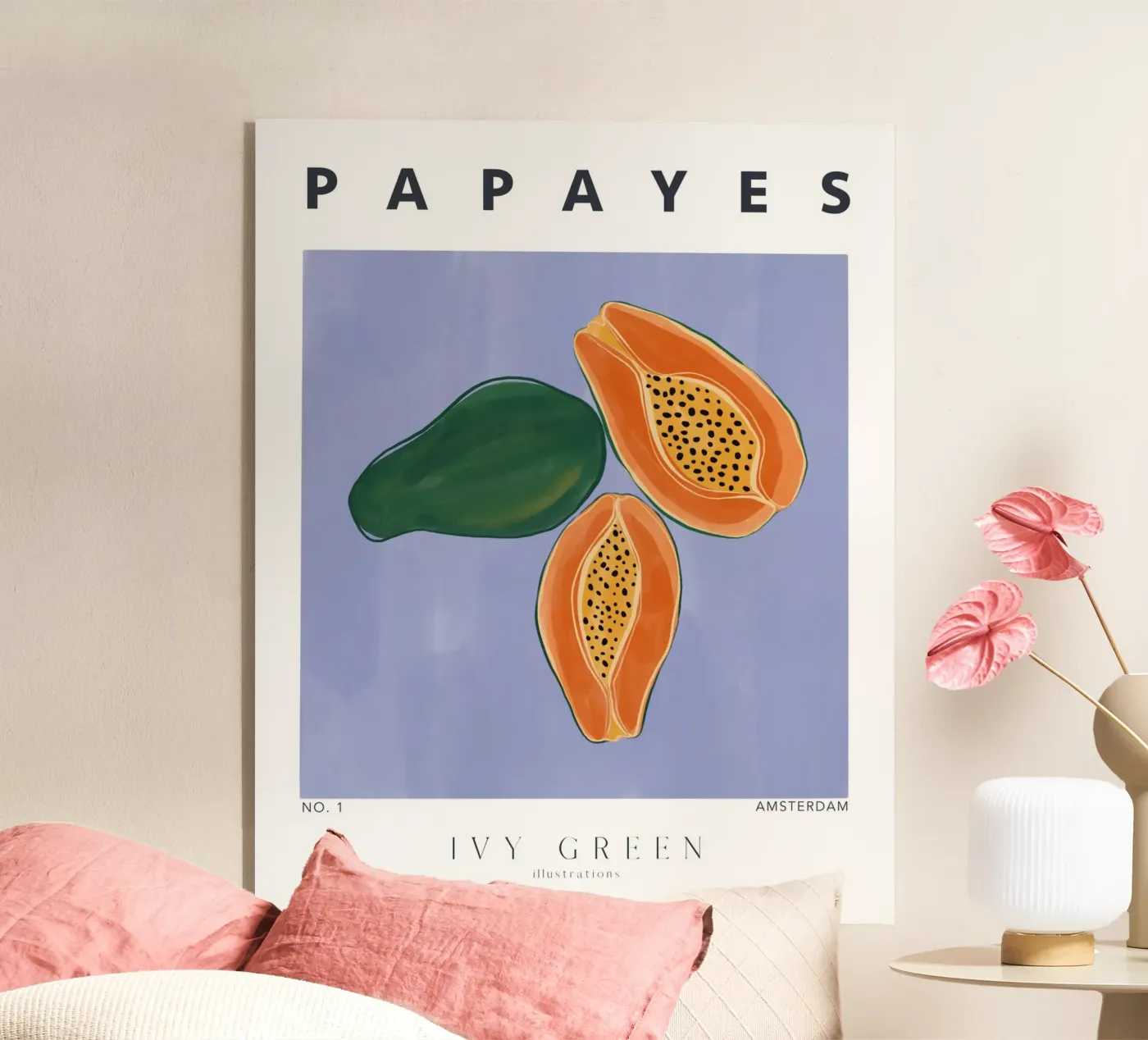 Papaja's acryl van Ivy Green Illustrations