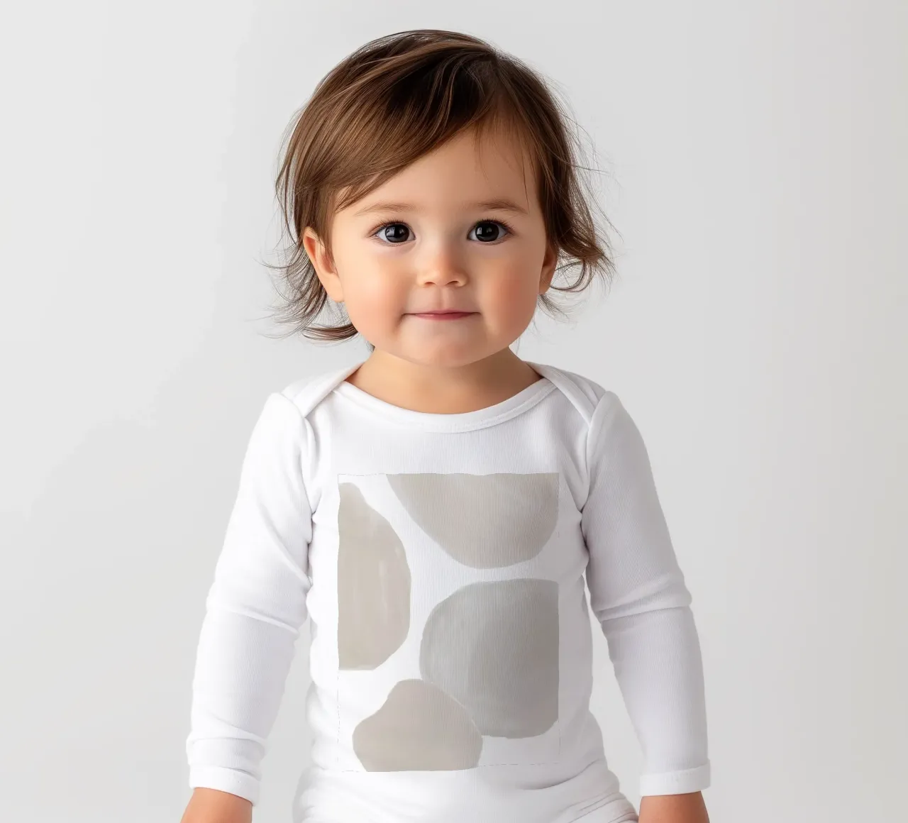 Abstract soft shapes - Modern wall art long-sleeve baby romper by Whole©