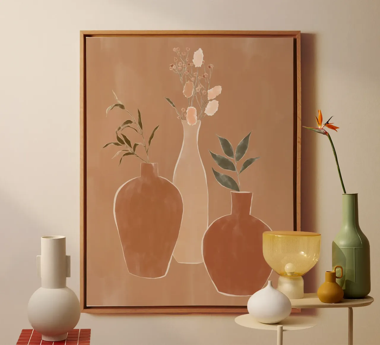Set di vasi da fiori tela con Cornice a cassetta da Ivy Green Illustrations