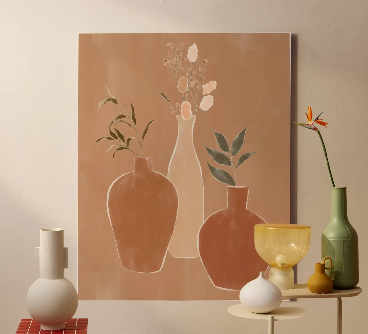 Set di vasi da fiori tela con Cornice a cassetta da Ivy Green Illustrations