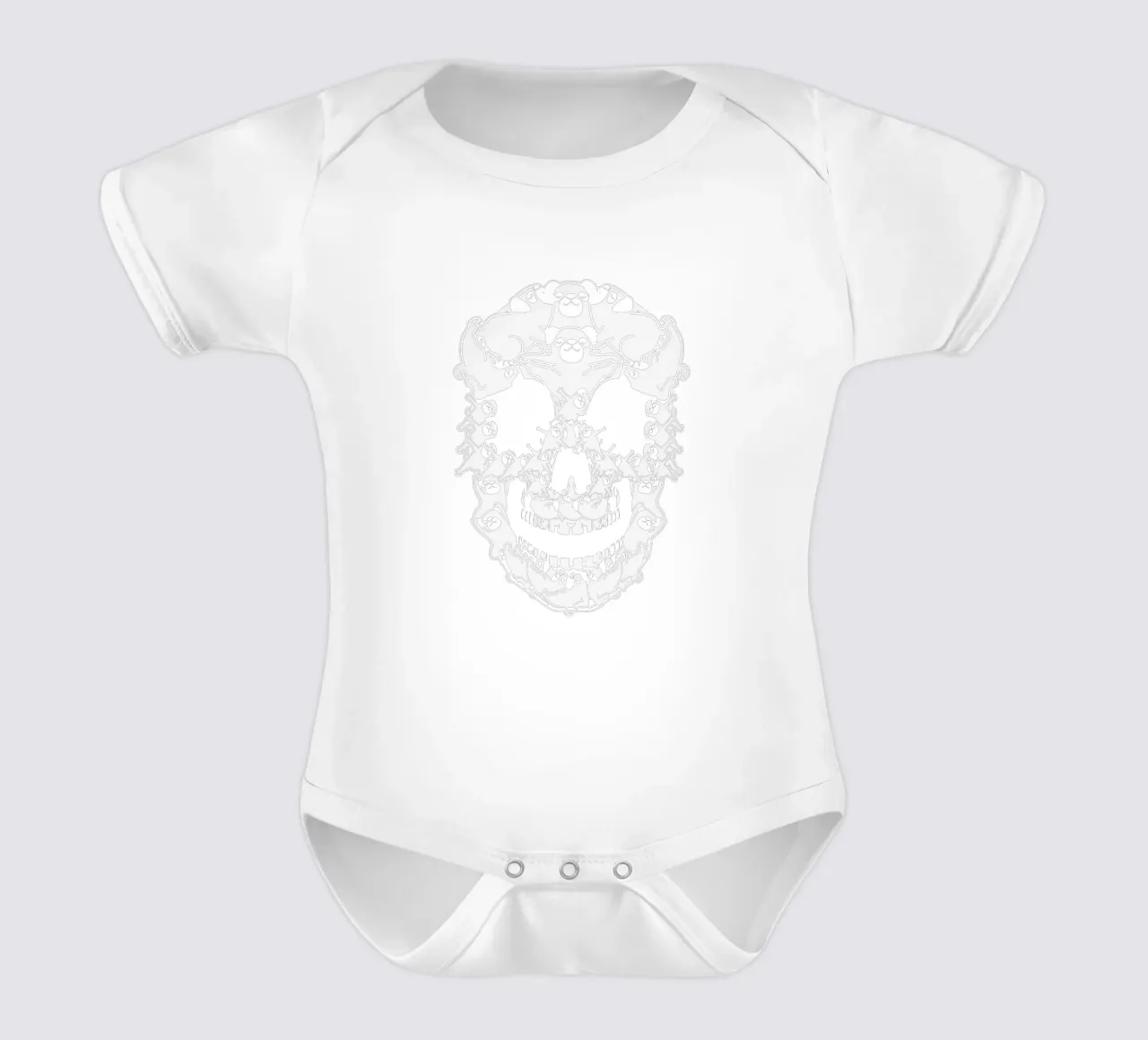skull pug body neonato maniche corte da edsonramosart