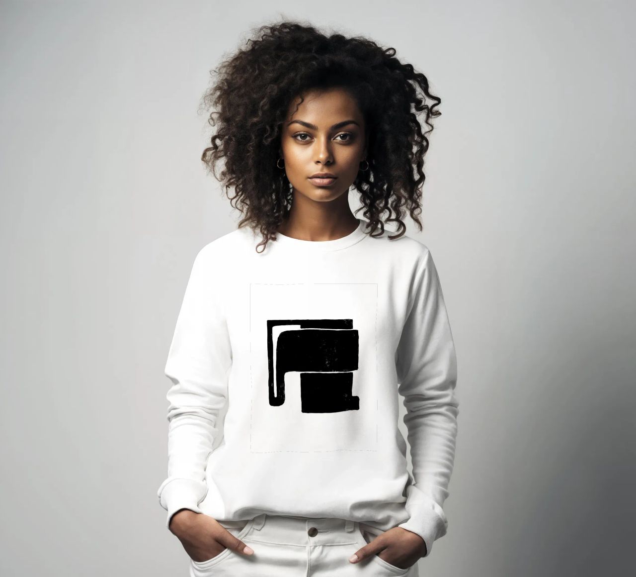 Art abstrait noir et blanc - Design minimaliste sweat de Whole©