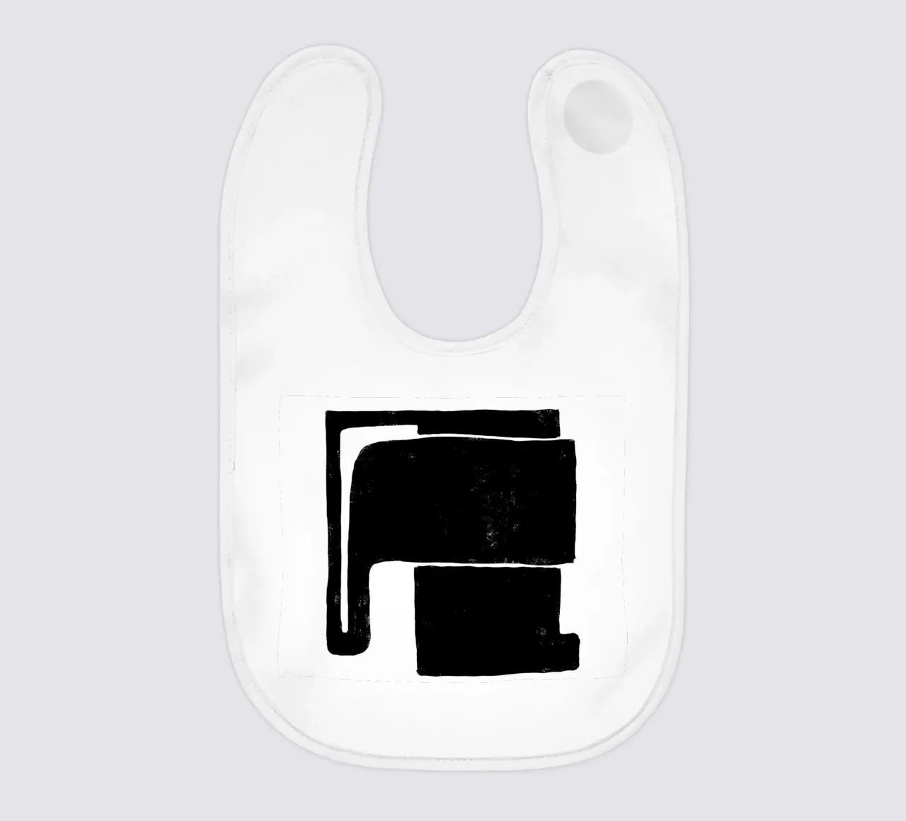 Abstract black and white art - Minimalist design baby bib by Whole©