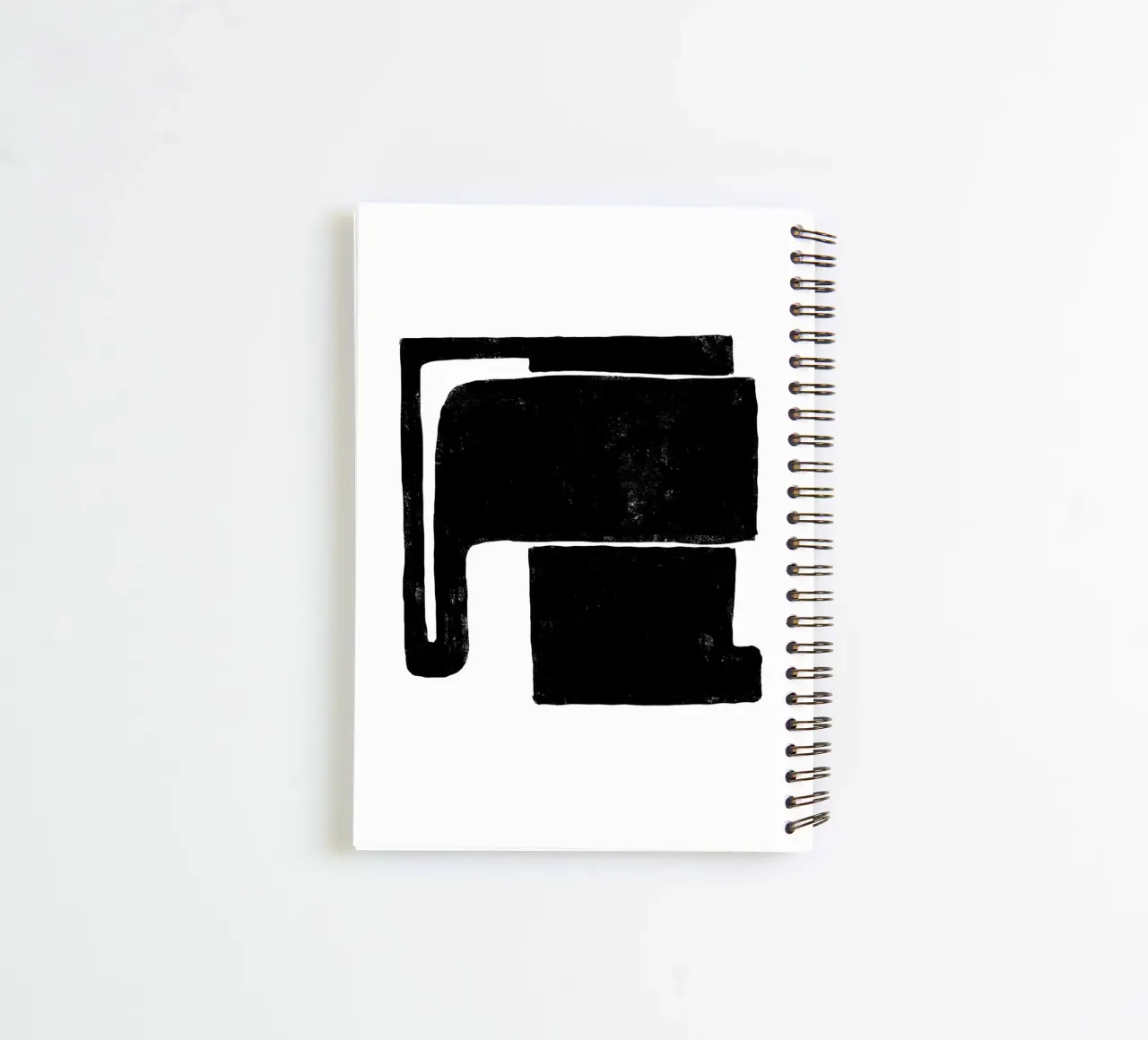 Abstract black and white art - Minimalist design spiral notebook by Whole©