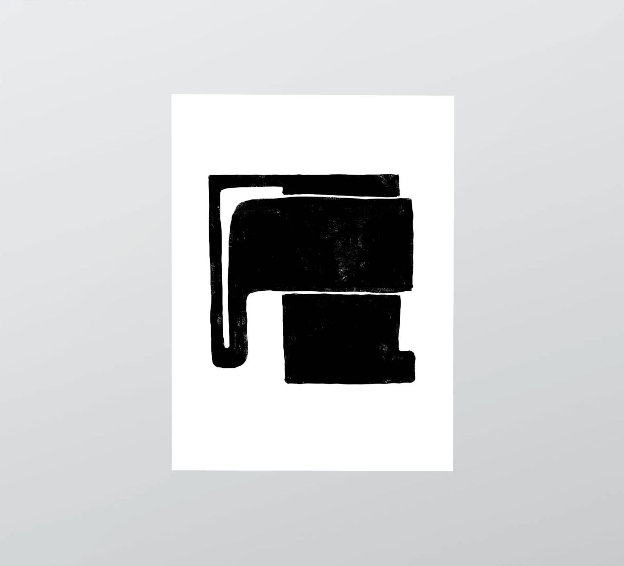 Art abstrait noir et blanc - Design minimaliste autocollant de Whole©