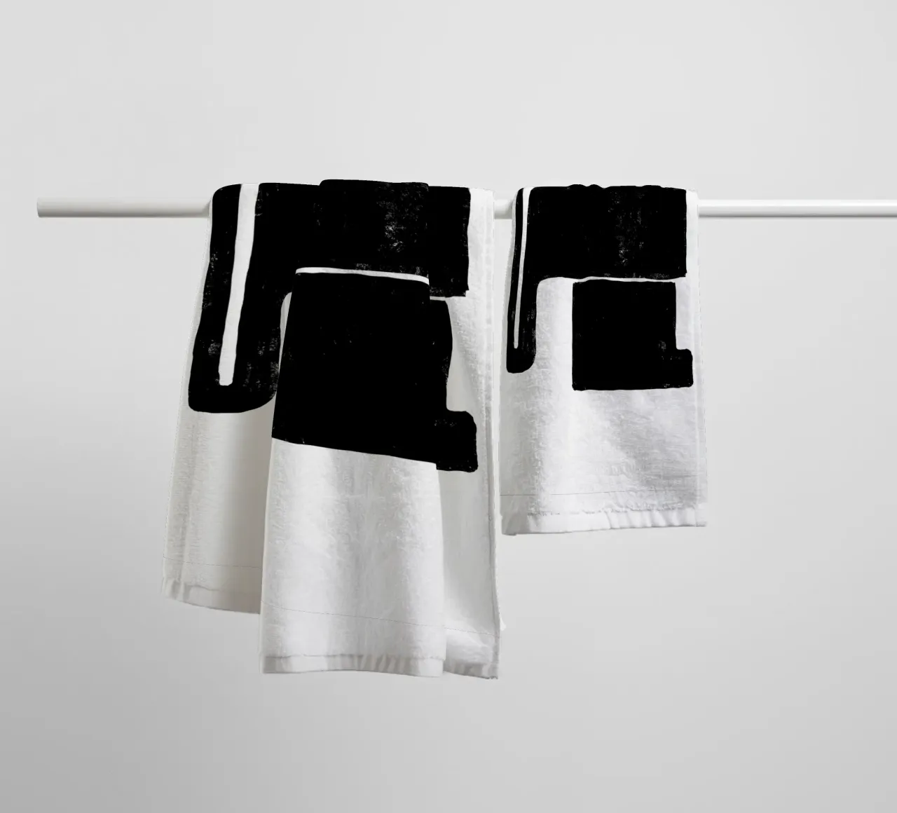 Arte astratta in bianco e nero - Design minimalista asciugamano da bagno da Whole©