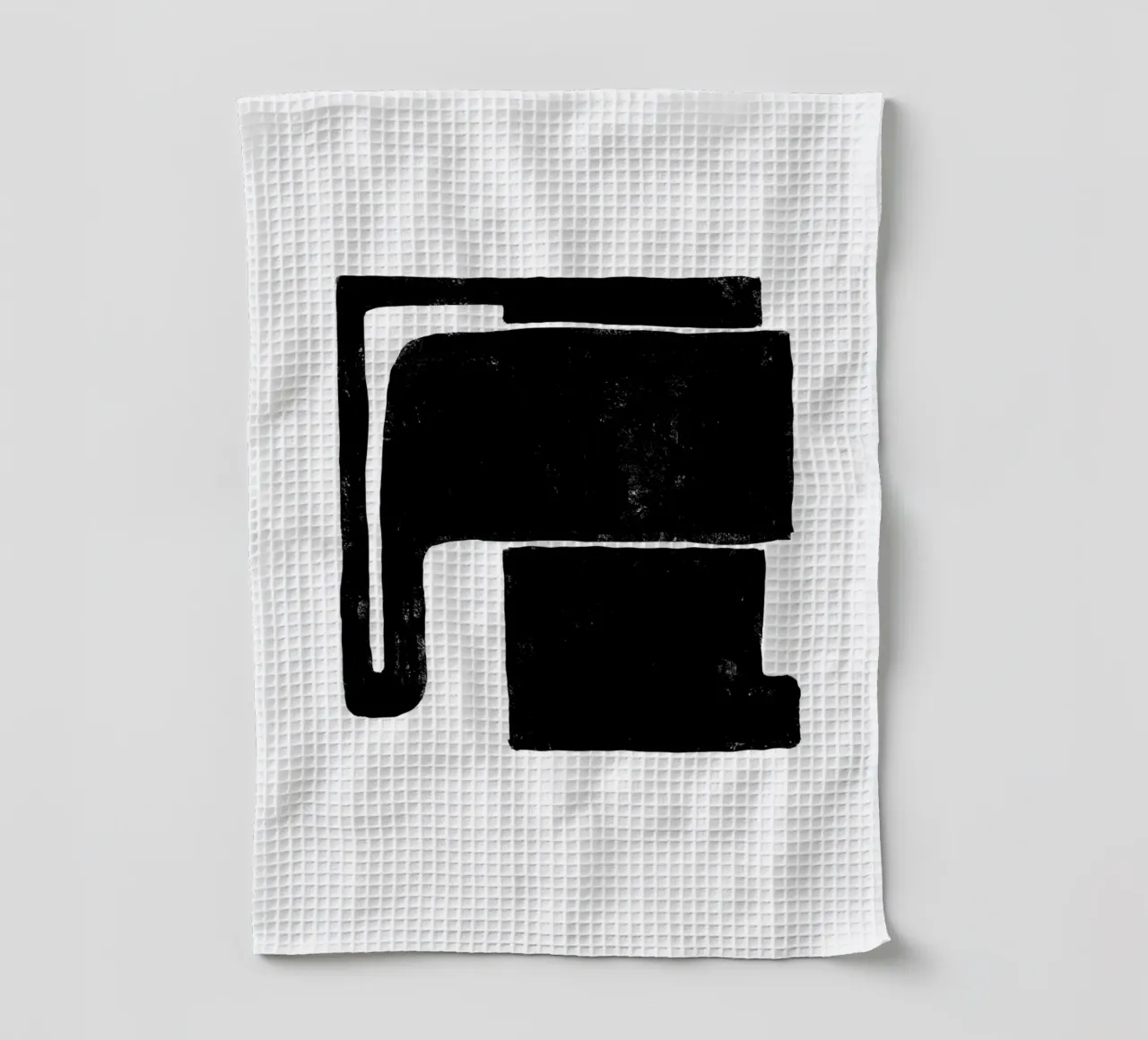 Abstracte zwart-wit kunst - Minimalistisch ontwerp theedoek van Whole©