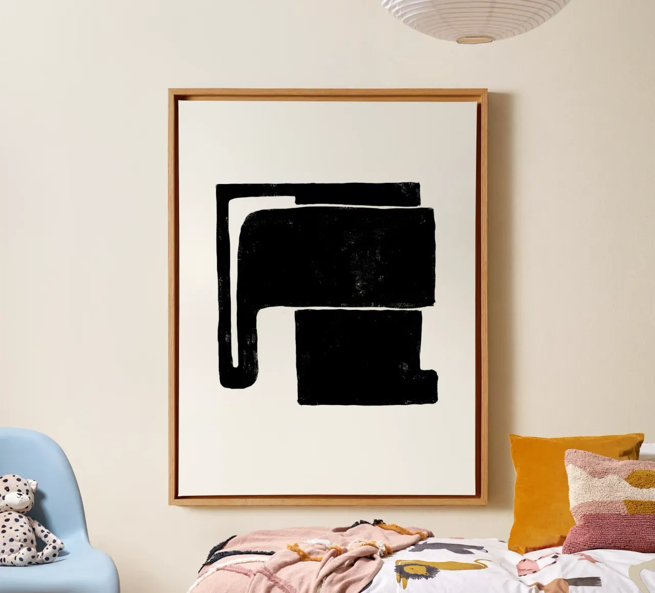 Abstracte zwart-wit kunst - Minimalistisch ontwerp canvas van Whole©