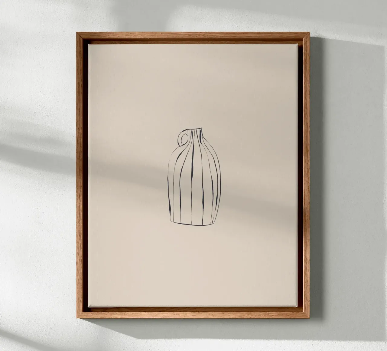 Gestreepte vaas canvas met Baklijst van Ivy Green Illustrations