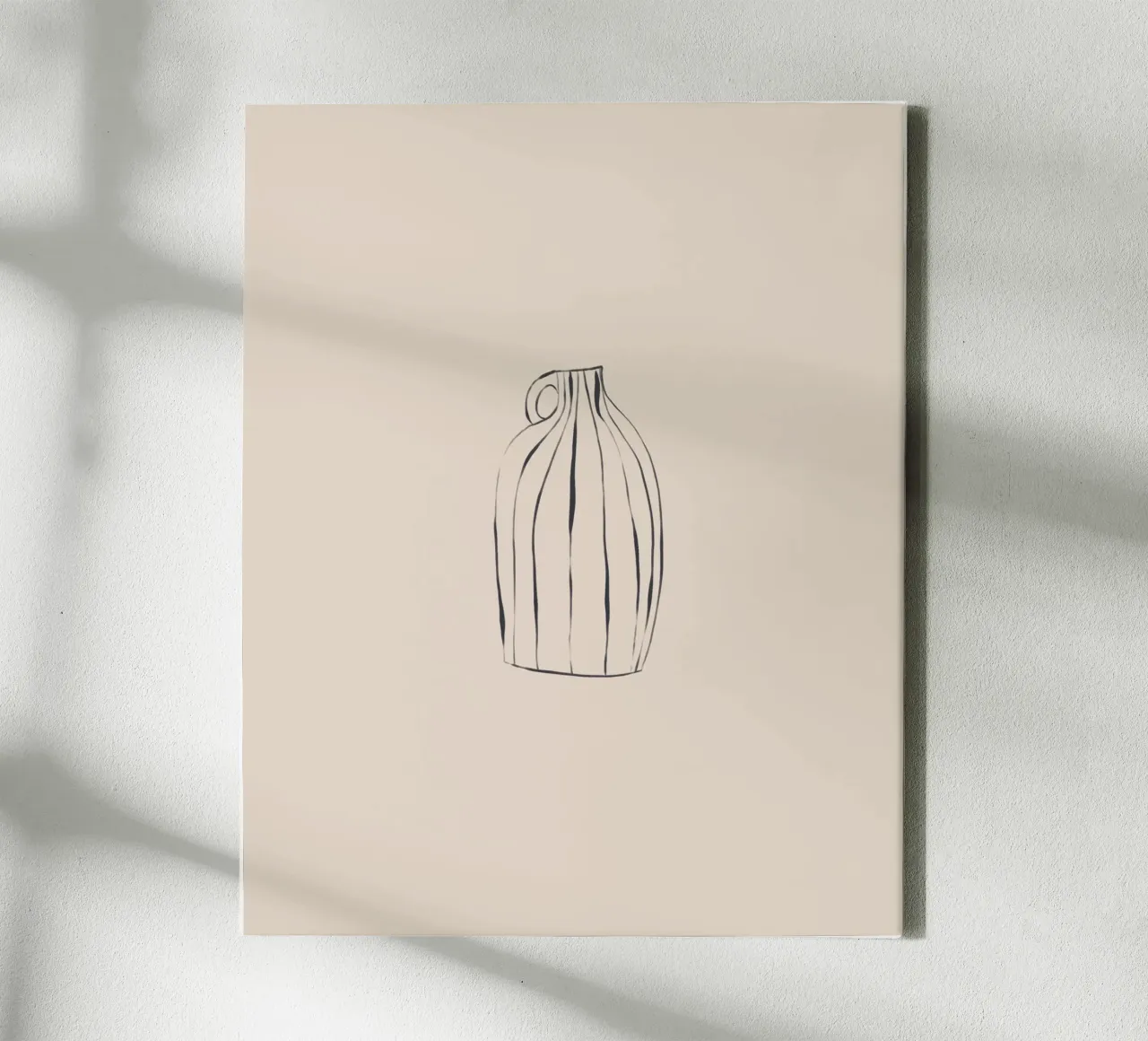 Gestreepte vaas canvas met Baklijst van Ivy Green Illustrations