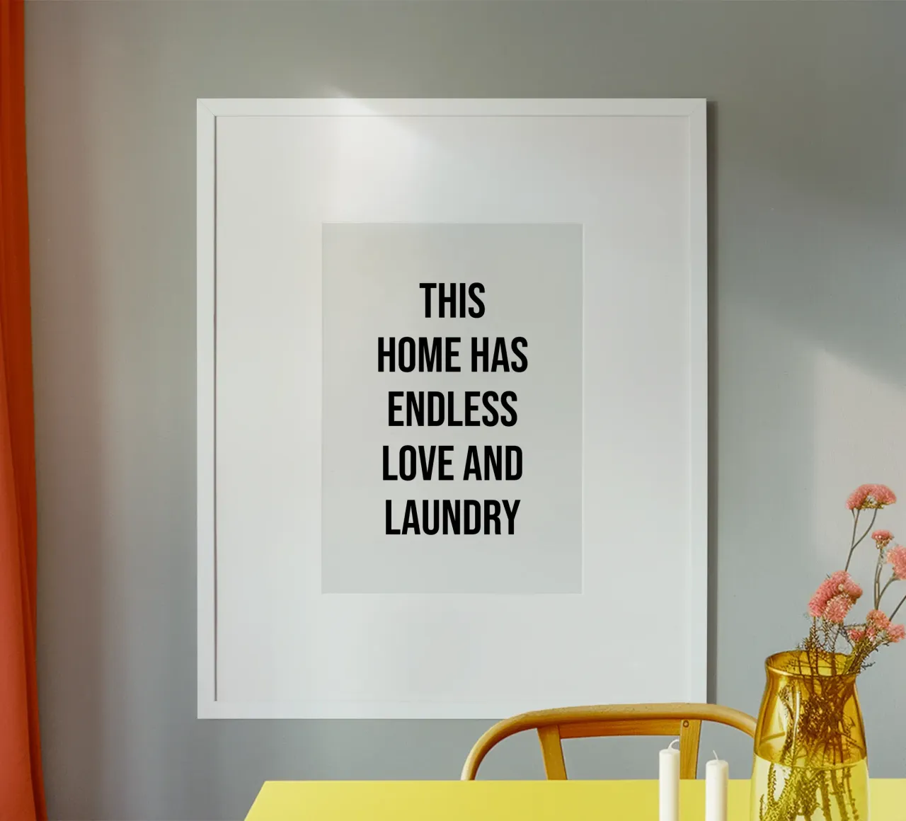 Questa casa ha un amore infinito e una citazione di lavanderia poster da Paigaam Studio