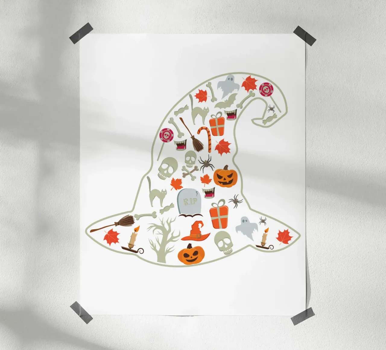 witch hat silhouette poster da edsonramosart