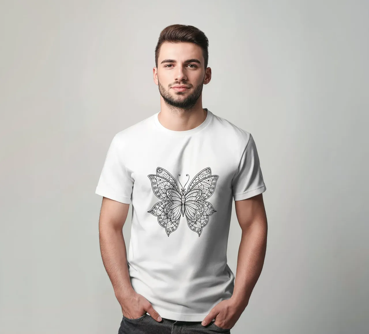 Armonia in volo: Design della farfalla Zenart t-shirt da Artnesia
