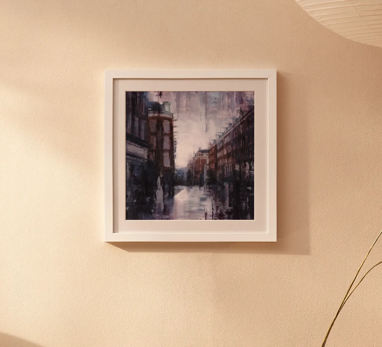 "AMSTERDAM_22_01" - Stadsgezicht bij schemering poster van Eduard Warkentin Art
