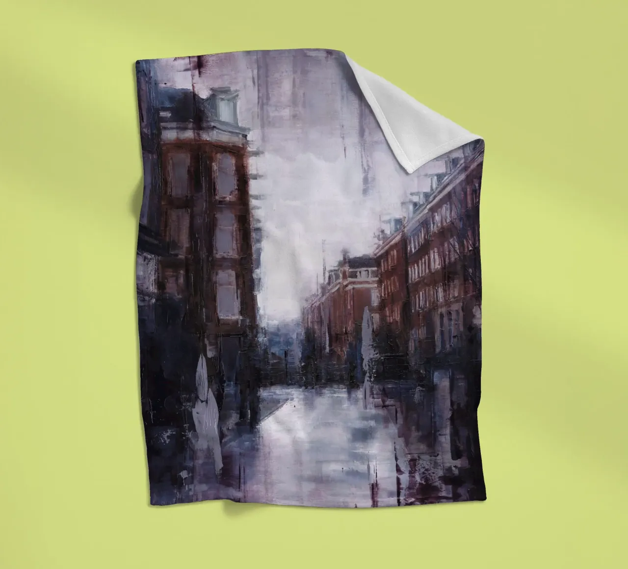 "AMSTERDAM_22_01" – Stadtansicht bei Dämmerung Fleecedecke von Eduard Warkentin Art