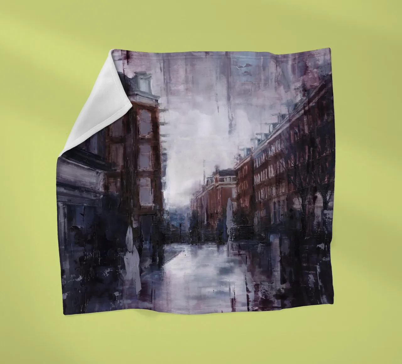 "AMSTERDAM_22_01" – Stadtansicht bei Dämmerung Fleecedecke von Eduard Warkentin Art