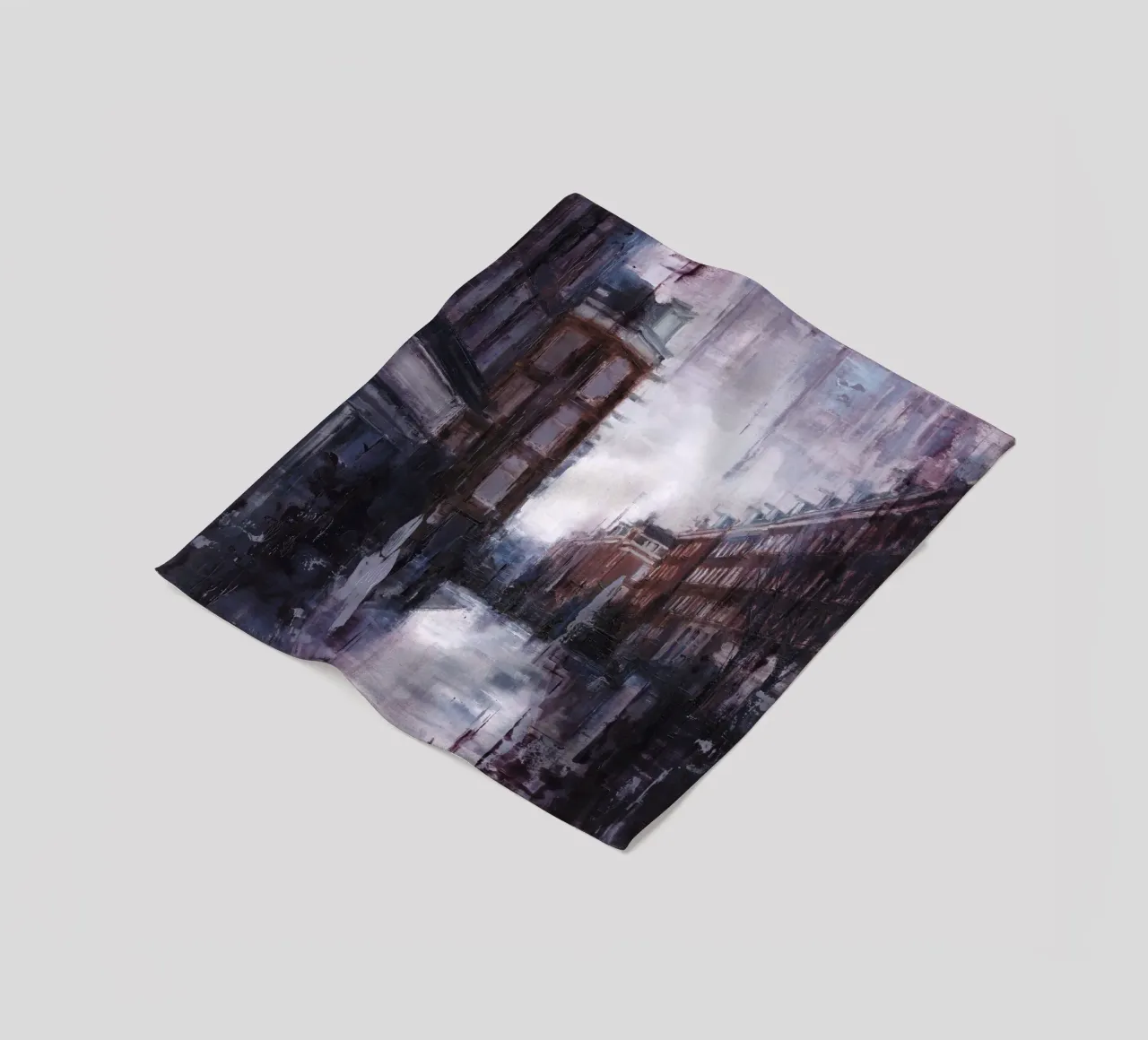 "AMSTERDAM_22_01" – Stadtansicht bei Dämmerung Fleecedecke von Eduard Warkentin Art