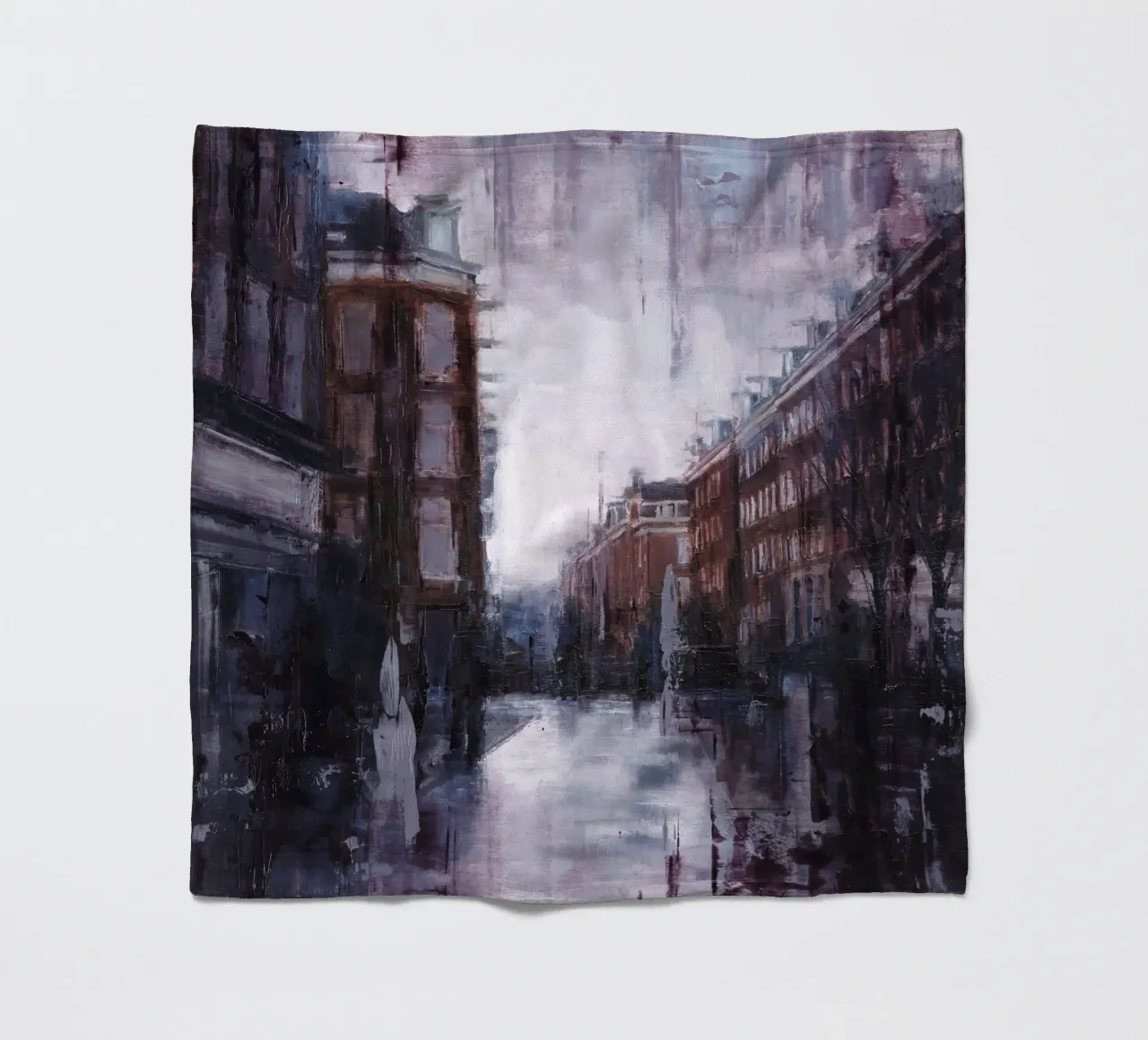 "AMSTERDAM_22_01" – Stadtansicht bei Dämmerung Fleecedecke von Eduard Warkentin Art
