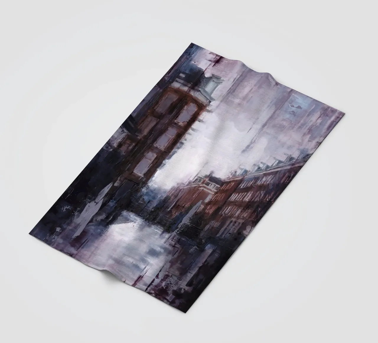 "AMSTERDAM_22_01" – Stadtansicht bei Dämmerung Fleecedecke von Eduard Warkentin Art