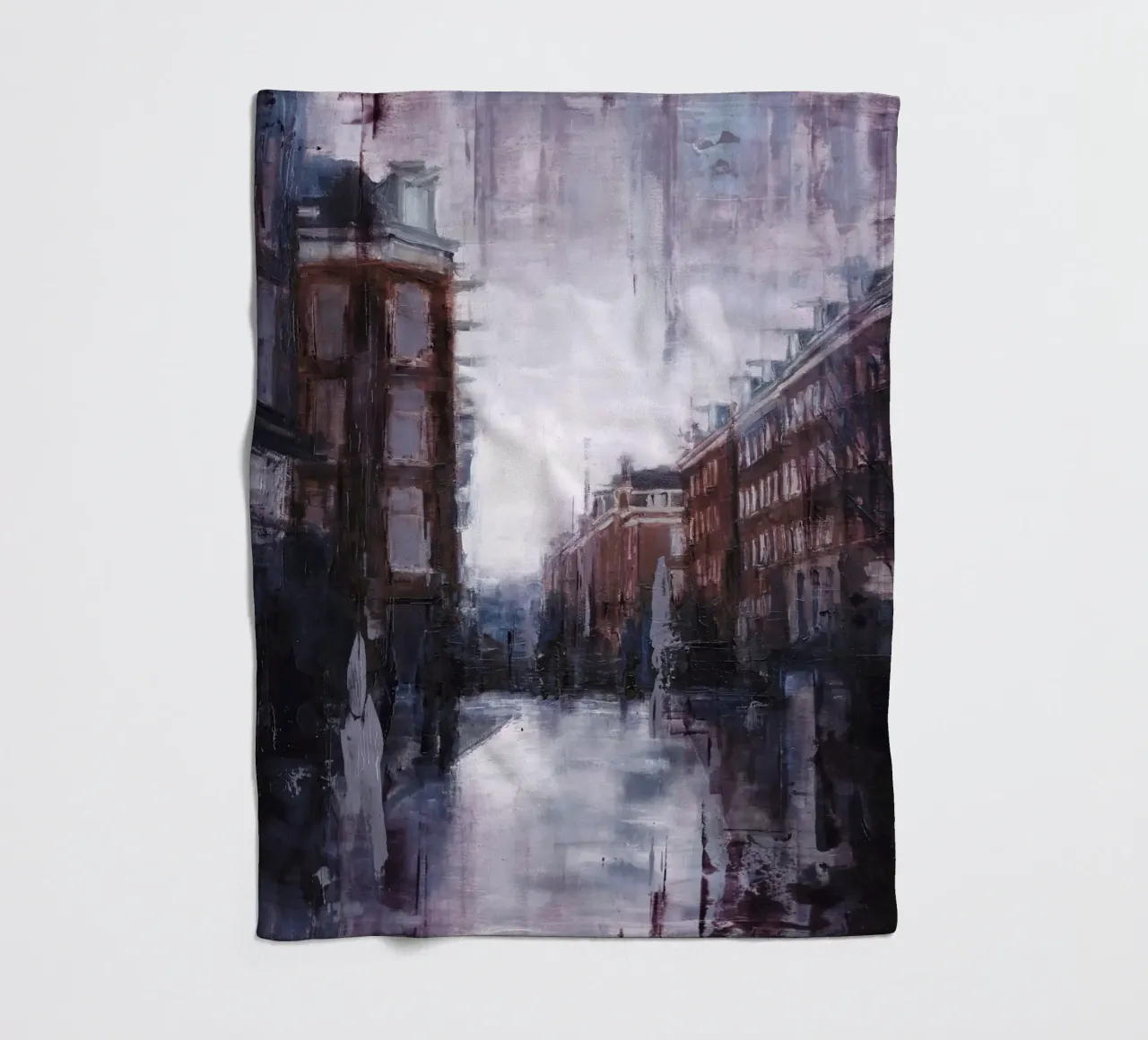 "AMSTERDAM_22_01" – Stadtansicht bei Dämmerung Fleecedecke von Eduard Warkentin Art