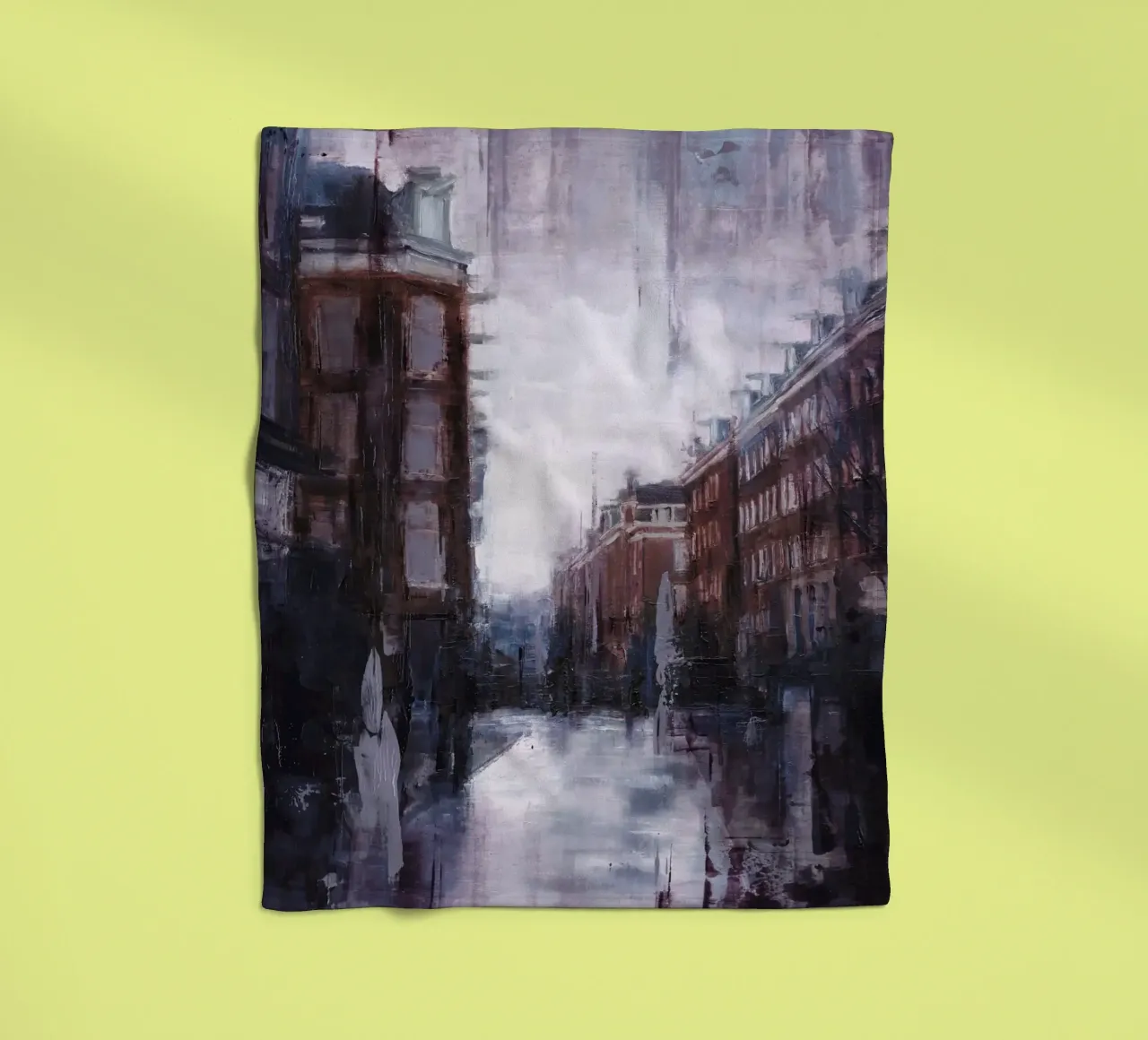 "AMSTERDAM_22_01" – Stadtansicht bei Dämmerung Fleecedecke von Eduard Warkentin Art