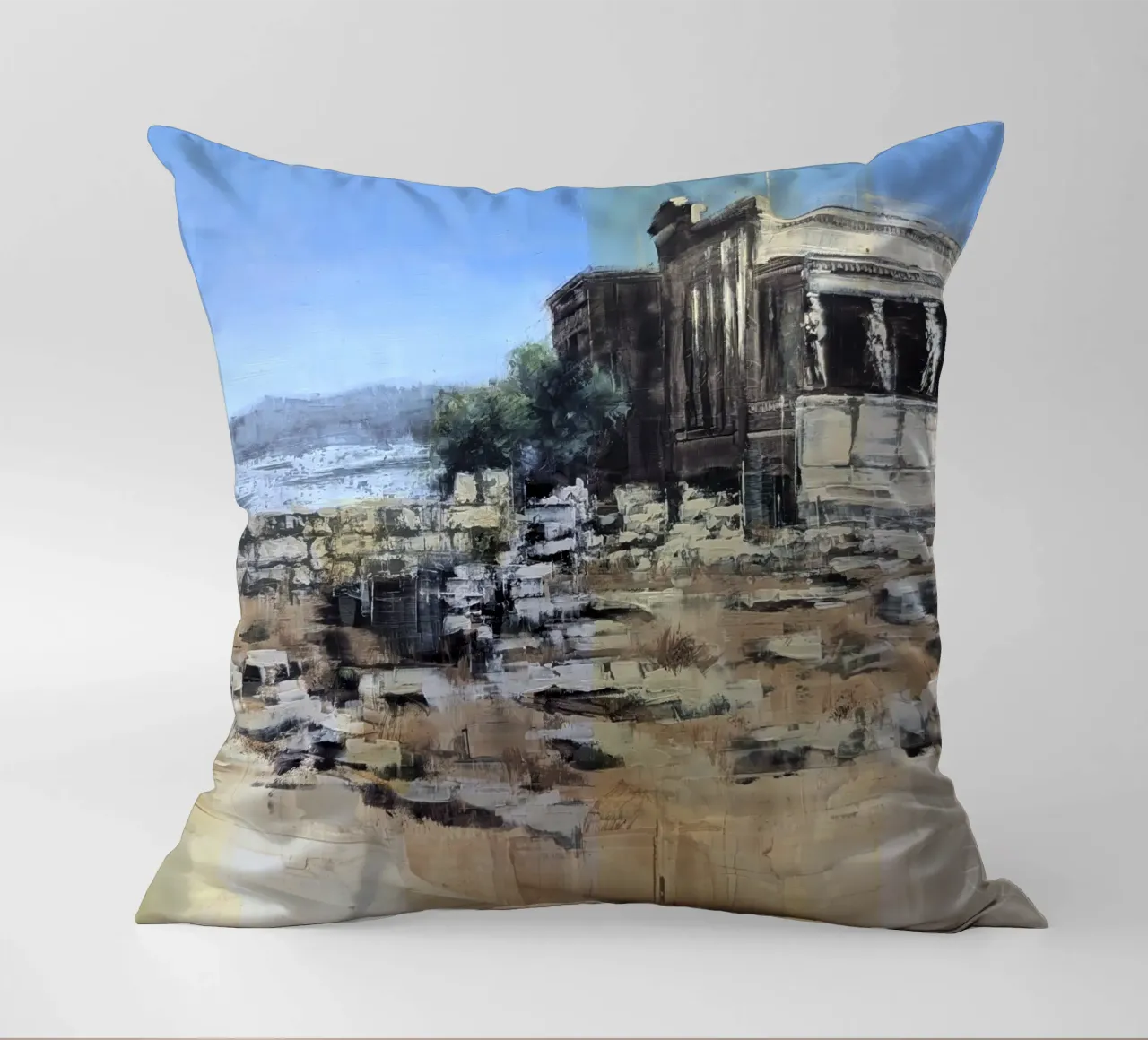 "ATHEN_24_01" - Rovine dell'Acropoli di Atene cuscino da Eduard Warkentin Art