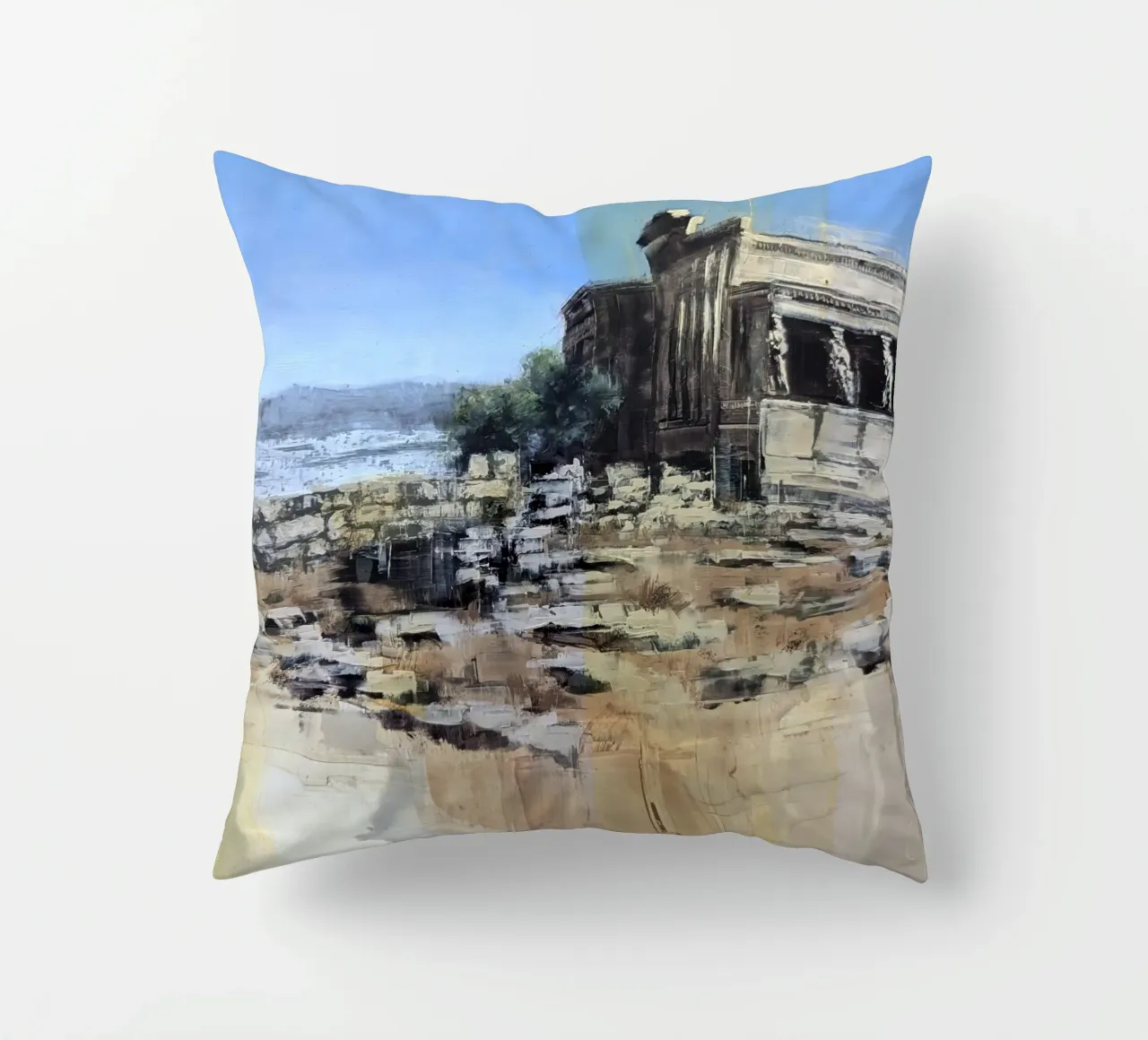 "ATHEN_24_01" - Rovine dell'Acropoli di Atene cuscino da Eduard Warkentin Art