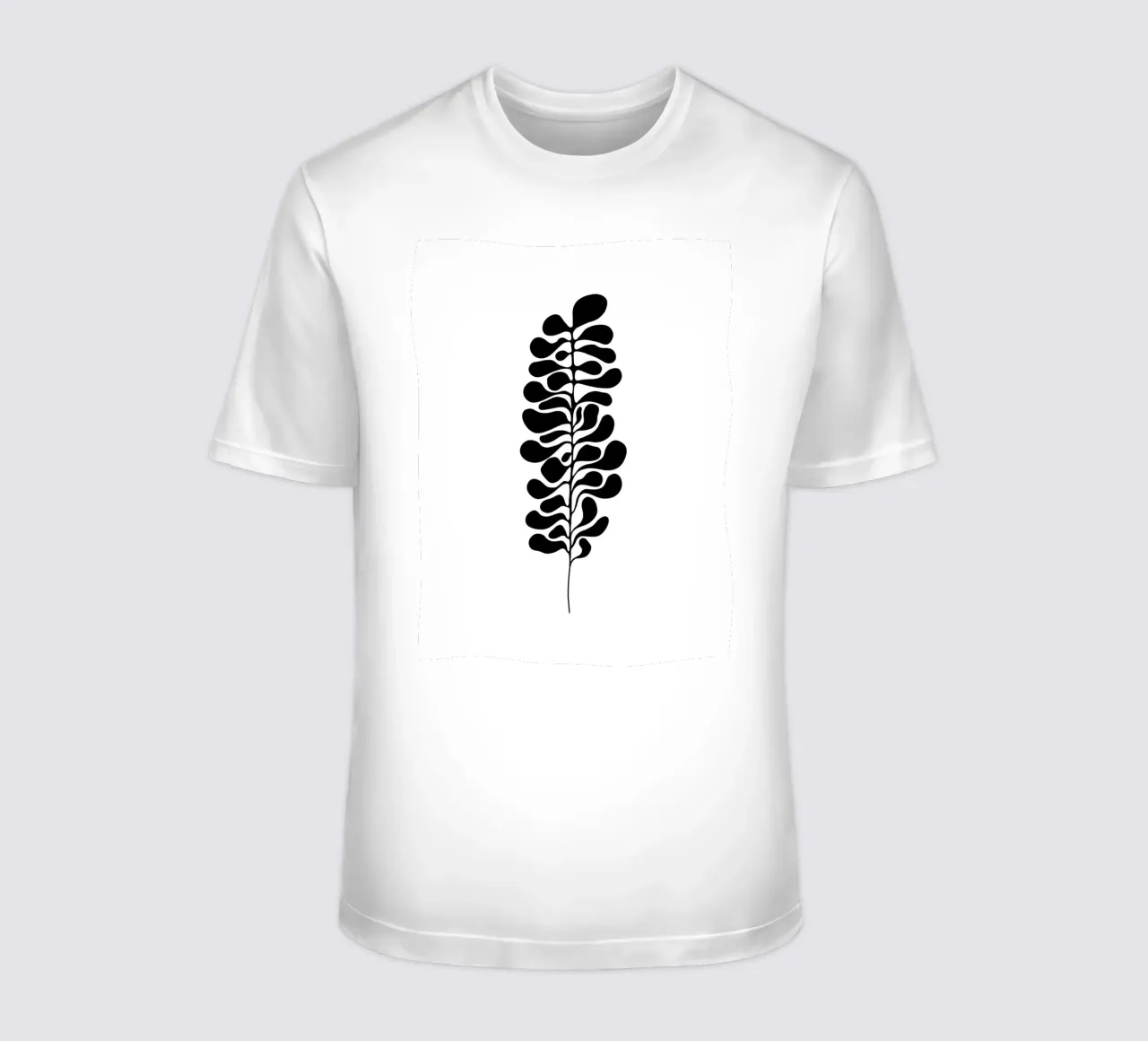 Monochrome plant shape - Abstract nature art t-shirt by Whole©