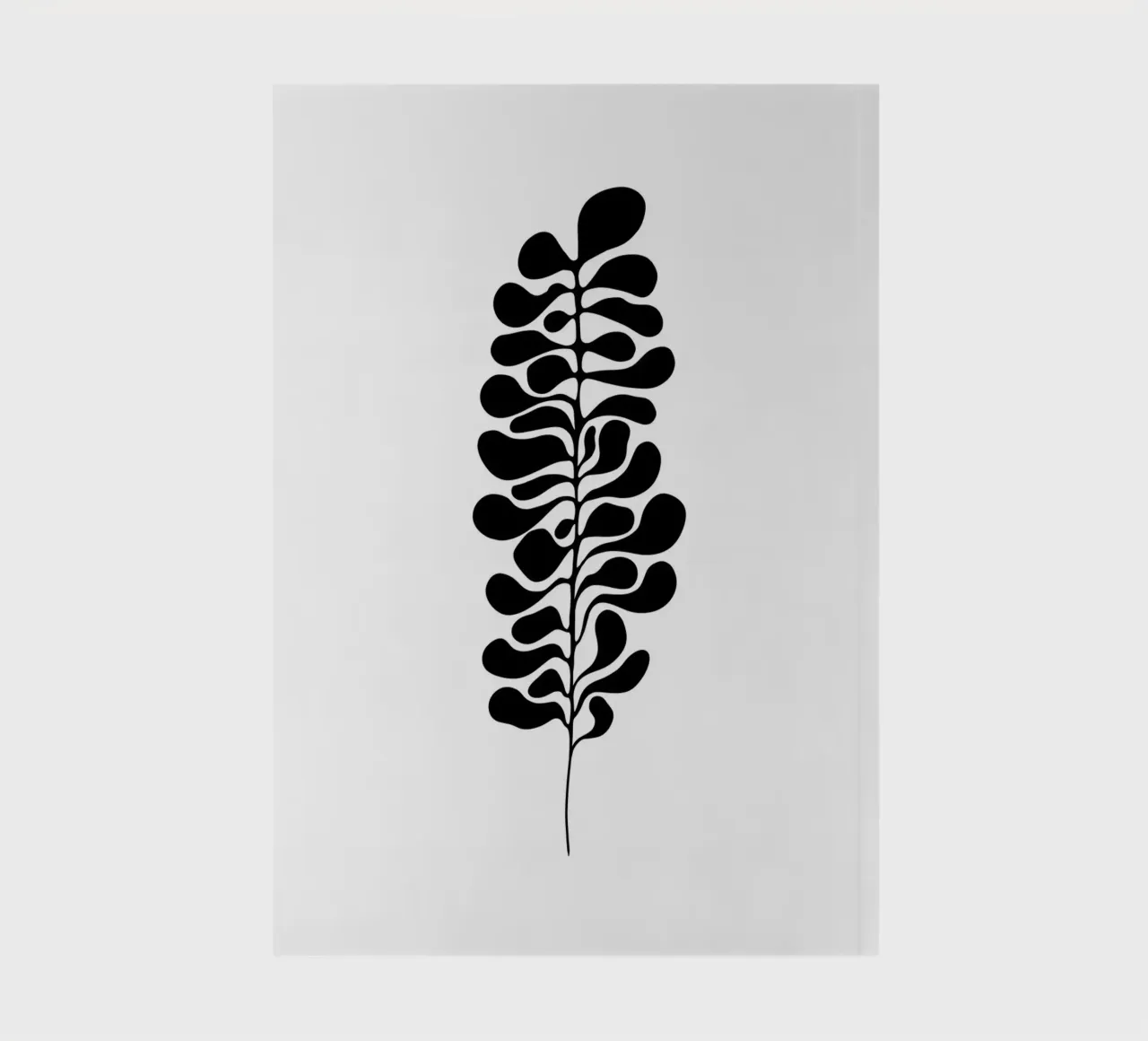 Monochrome plant shape - Abstract nature art notebook by Whole©