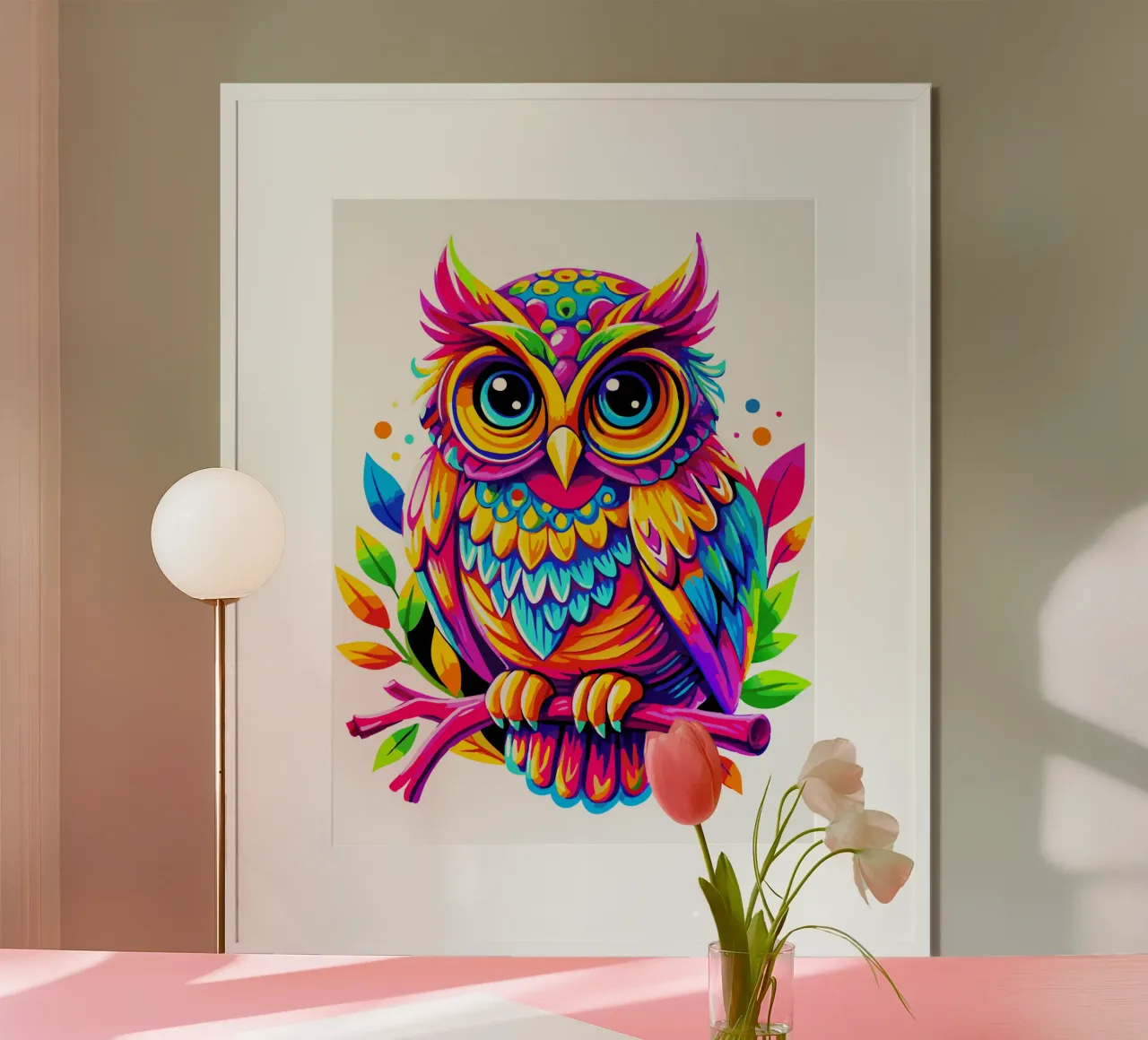 Gufo radioso della Foresta dell'Arcobaleno poster da Artnesia